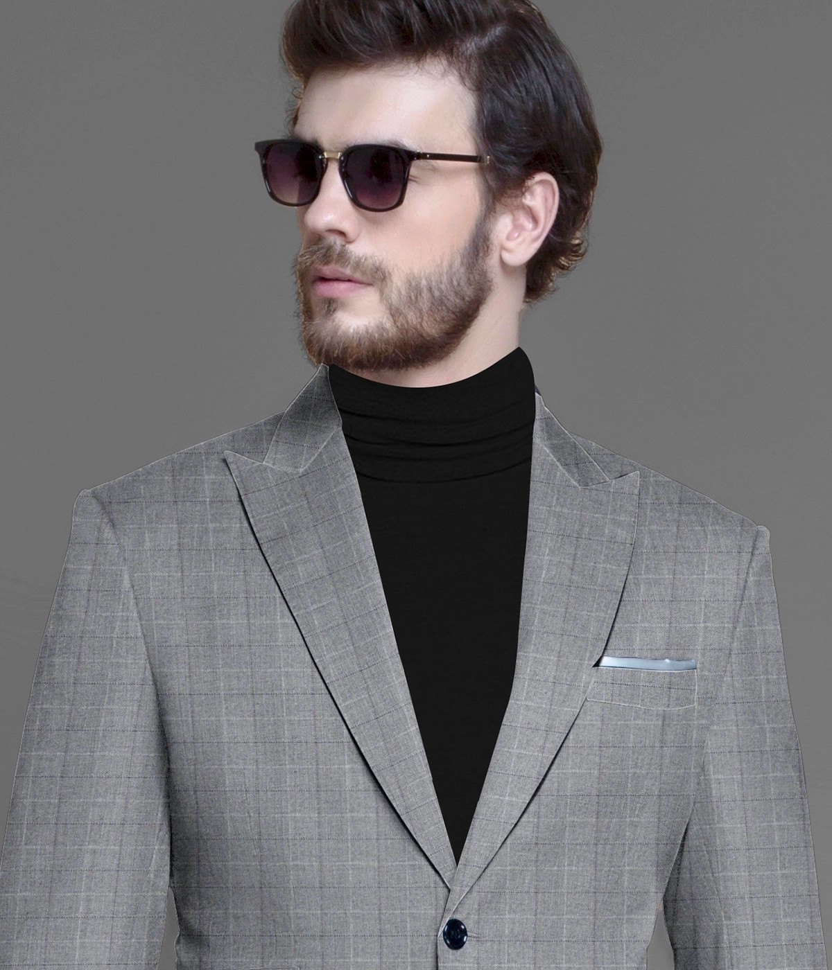Berlin Gray Checks Vegan Blazer-1