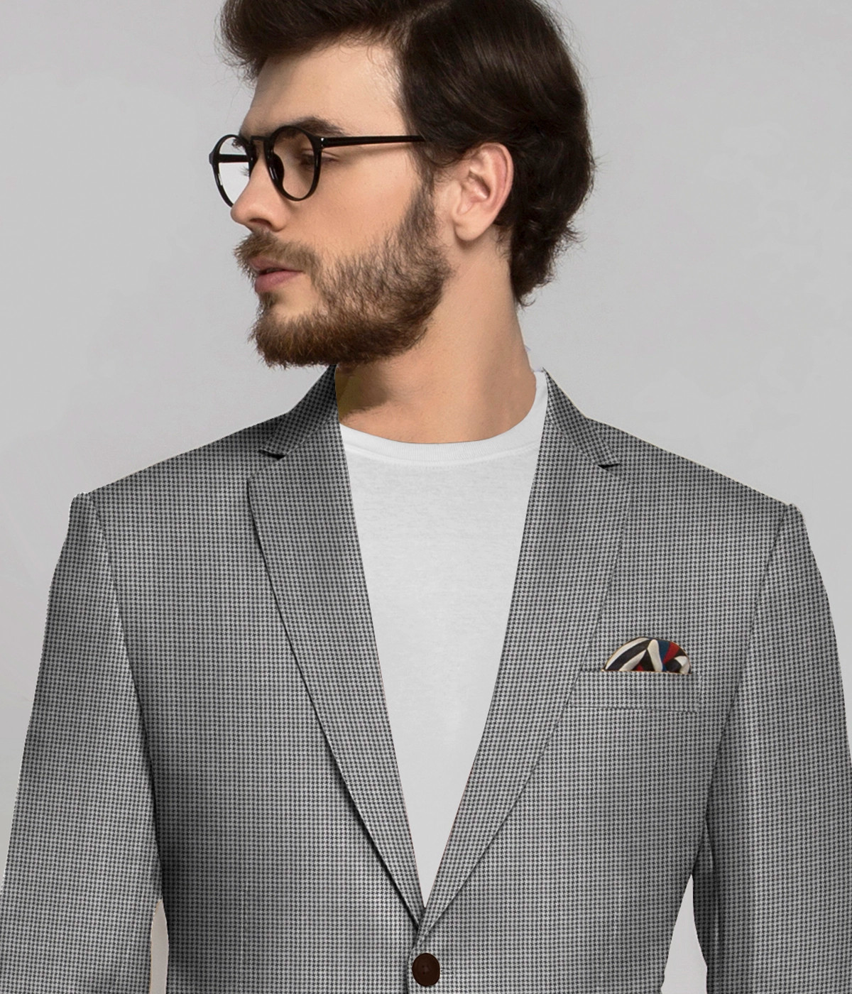 Charleston Gray Micro Houndstooth Blazer-1