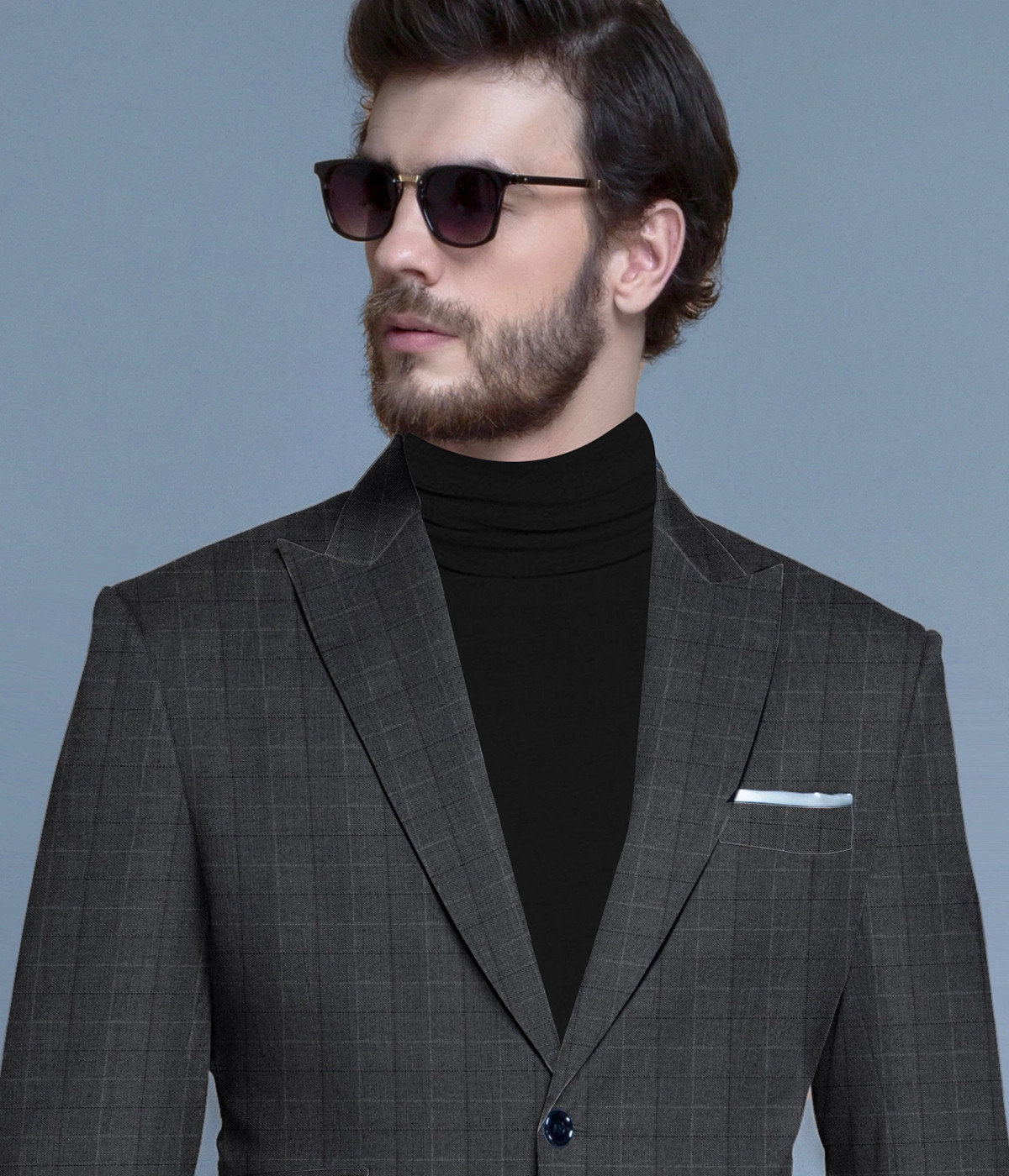 London Gray Checks Vegan Blazer-1