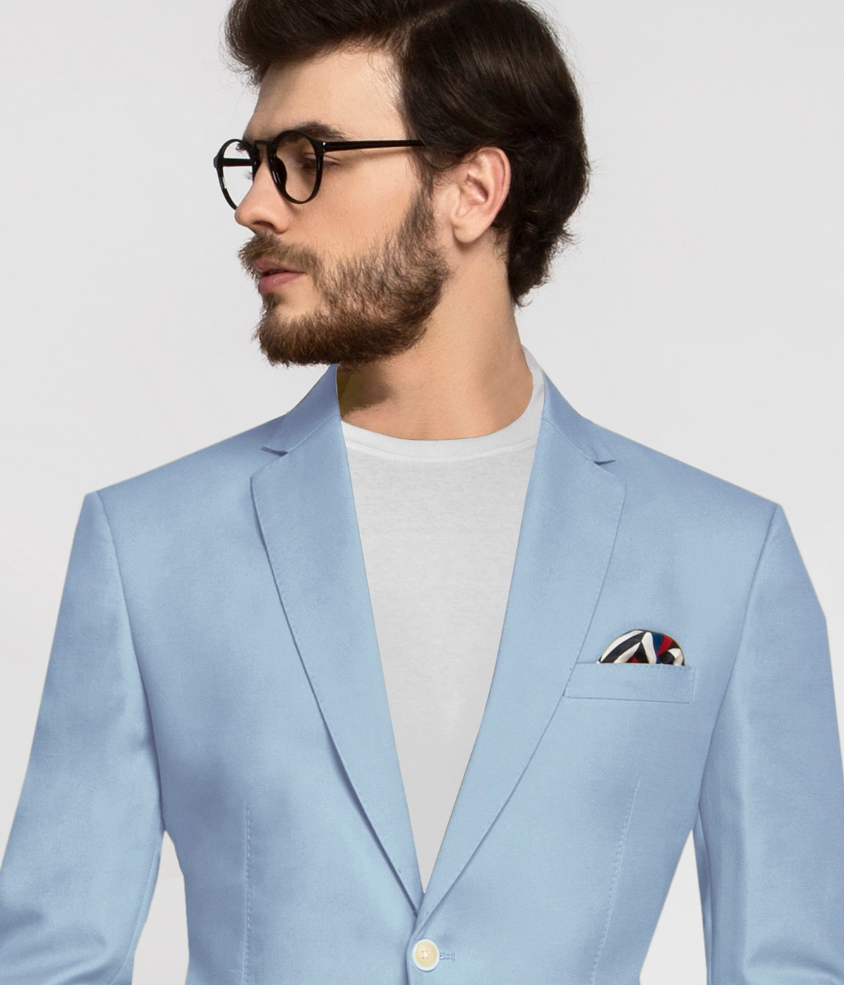 Caramel Light Blue Vegan Blazer-1