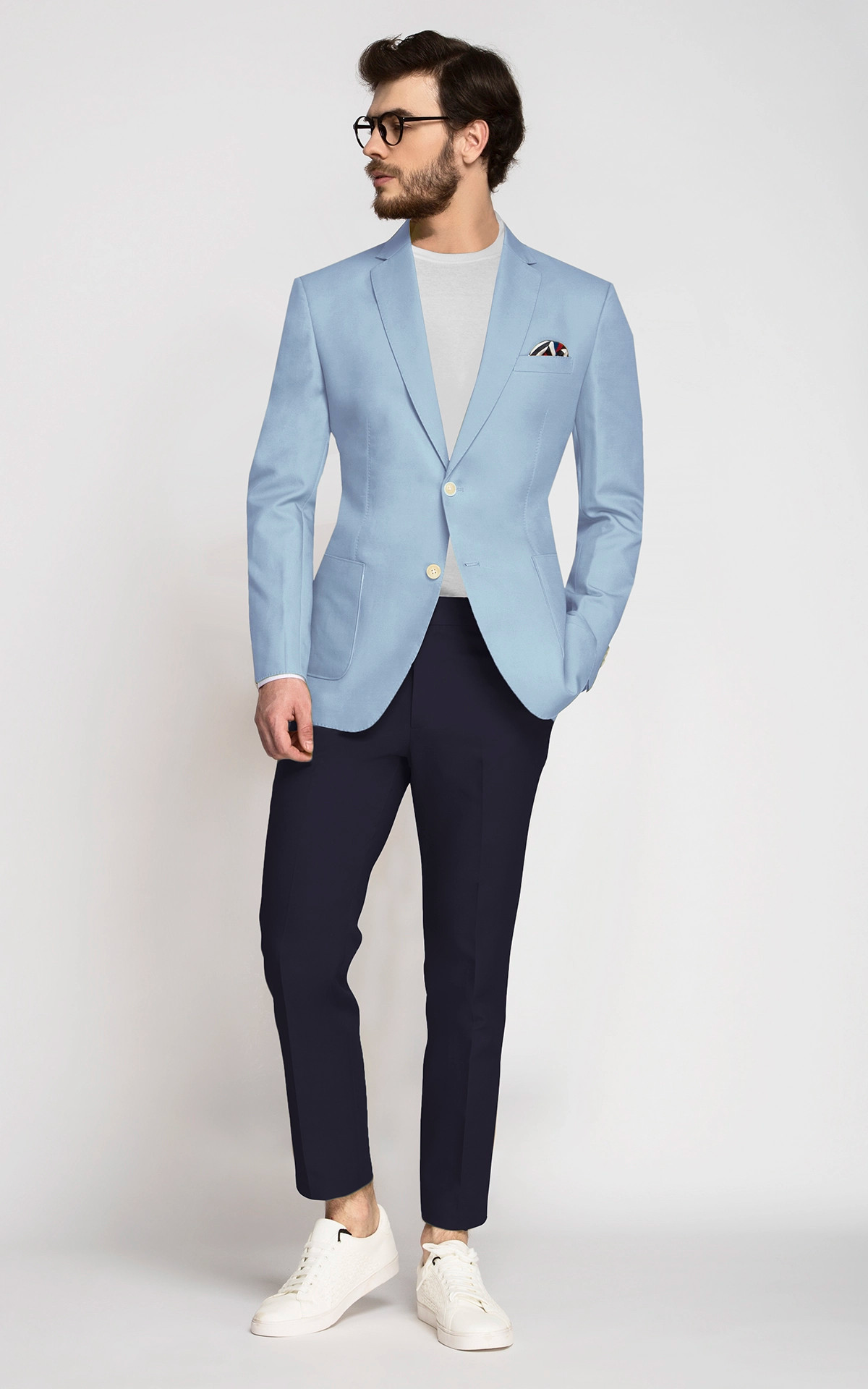 Caramel Light Blue Vegan Blazer