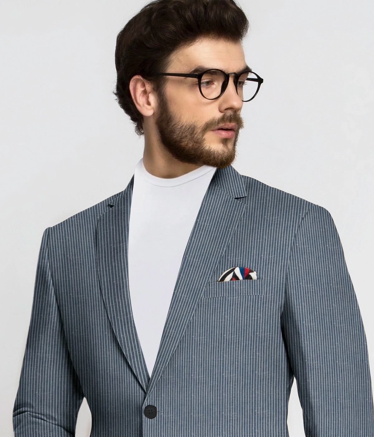 Sydney Gray Micro Stripe Blazer-1