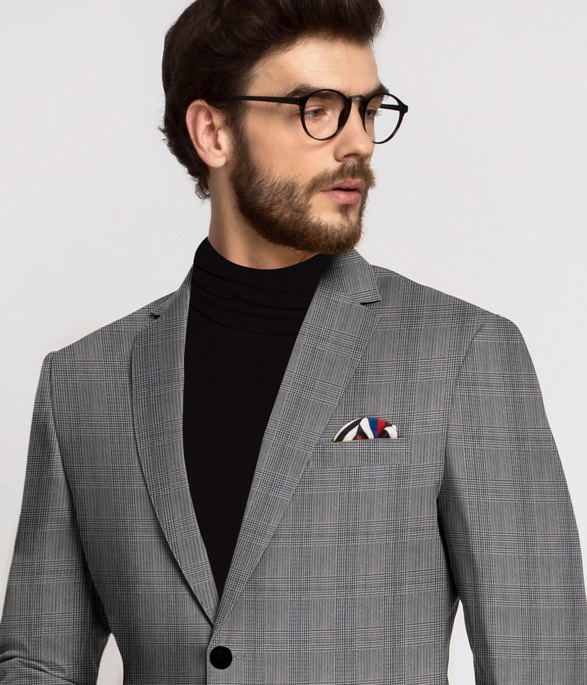Austin Gray Plaid Houndstooth Blazer-1