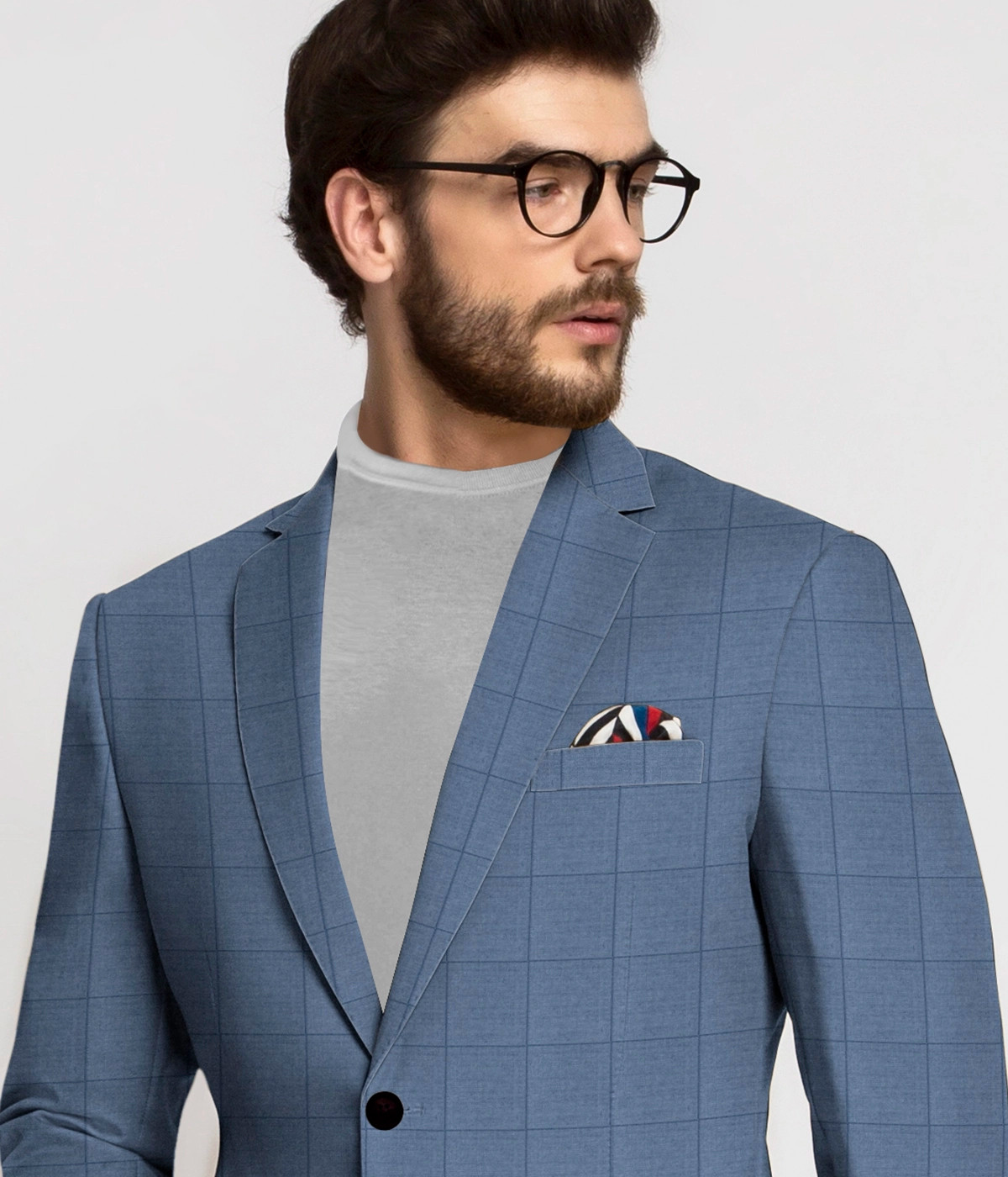 Pittsburg Blue Windowpane Checks Blazer-1