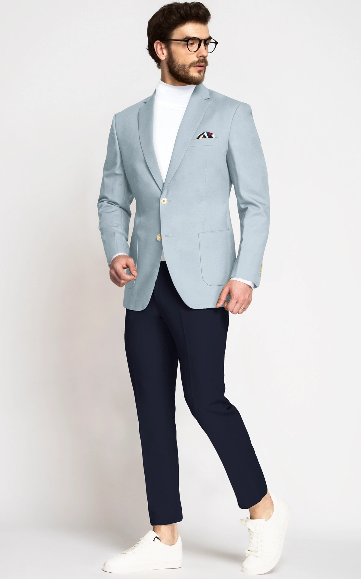 Florida Sky Blue Cotton Blazer