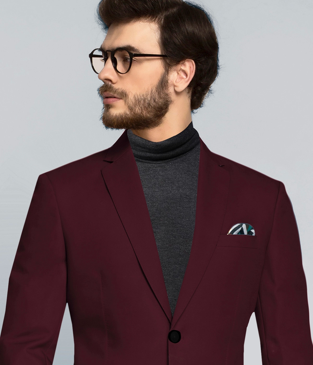 San Diego Burgundy Cotton Blazer-1