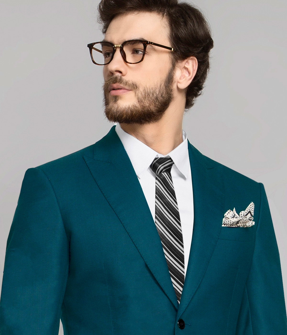 Bright Teal Wool Blazer-1
