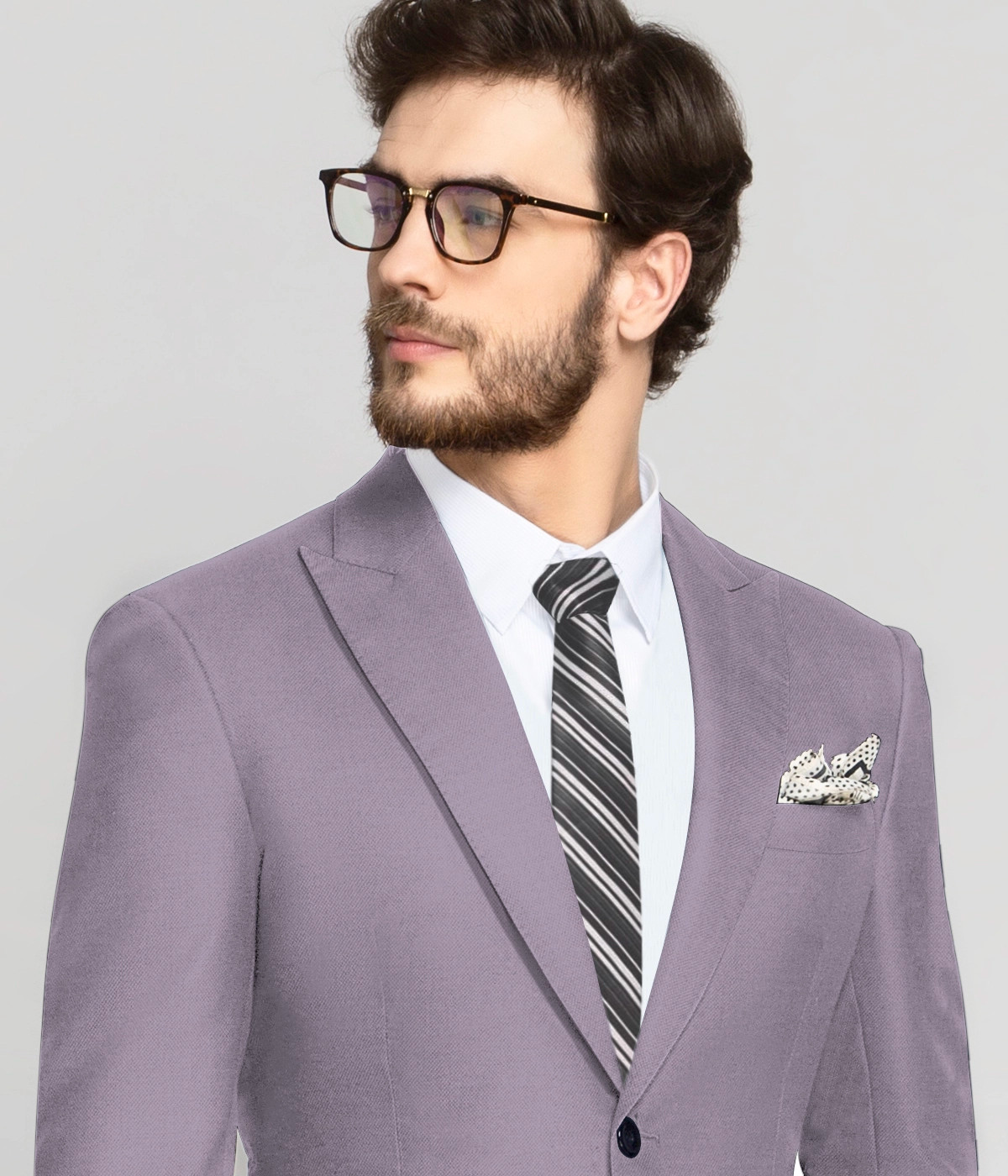 ジャケット LOW CLASSIC SS23 Lilac wool blazer (LOW23SCBZ040 LAVENDER) Lilac v-neck blazer - women - LOW CLASSIC