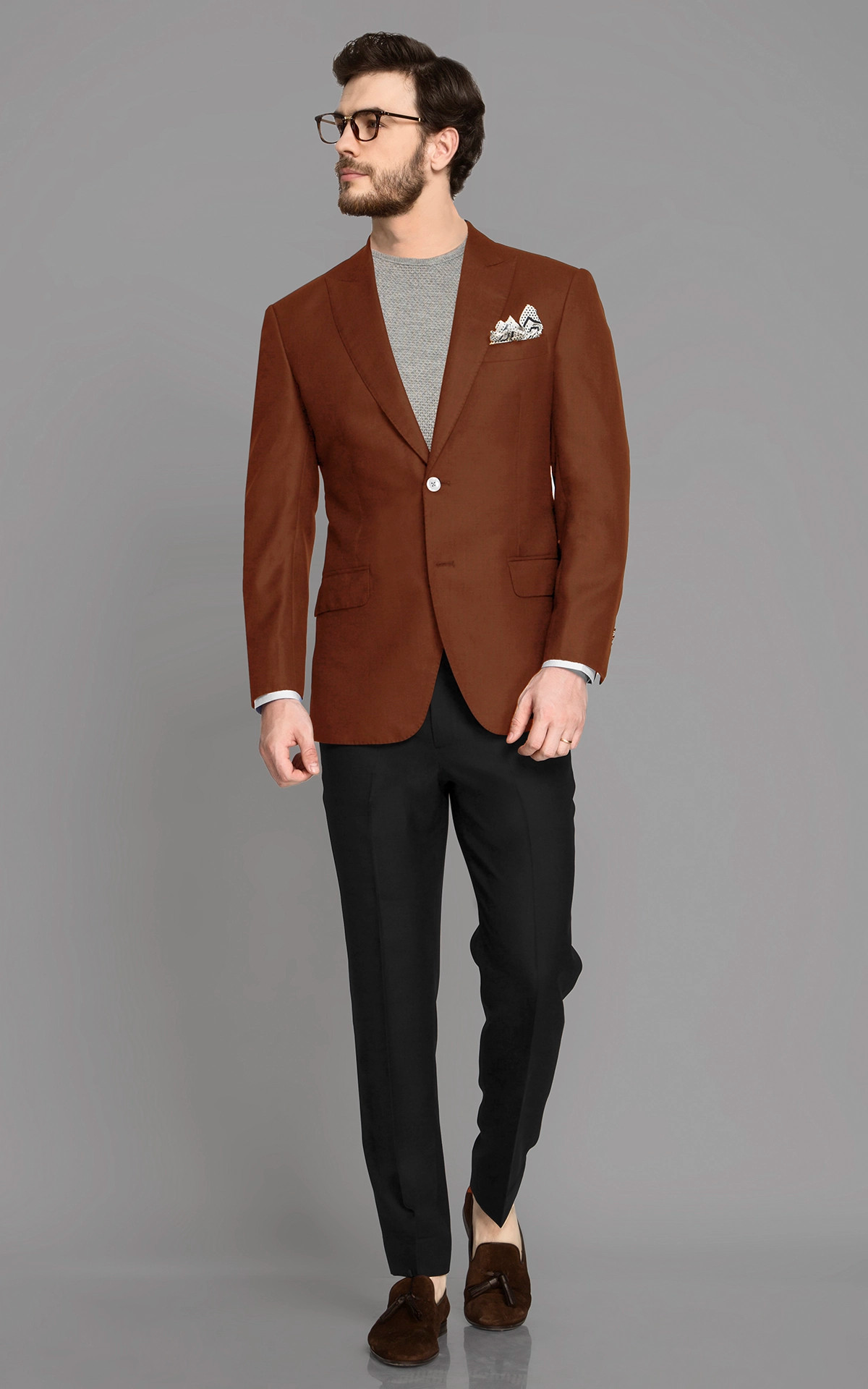 Burnt Rust Wool Blazer