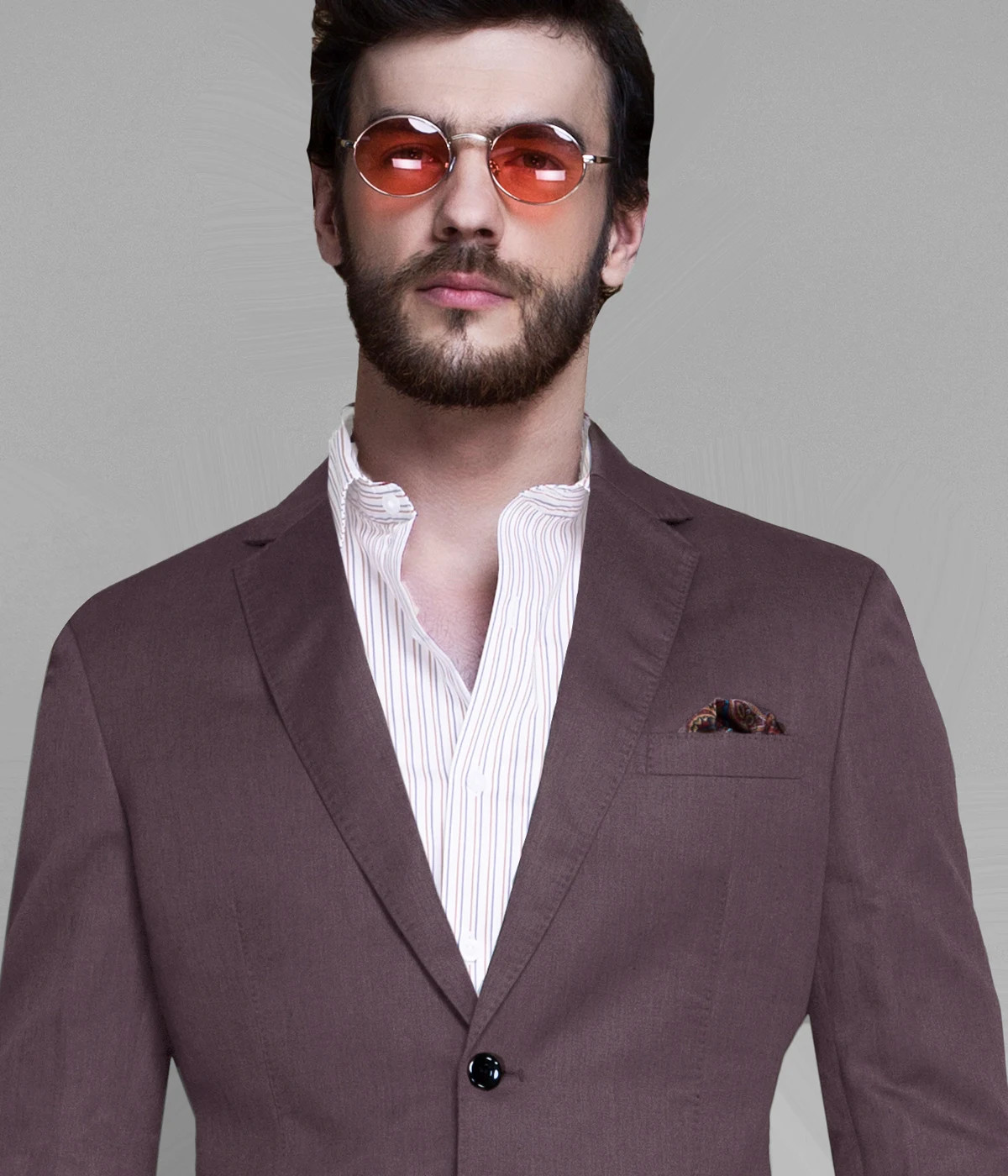 Earthy Purple Linen Blazer-1