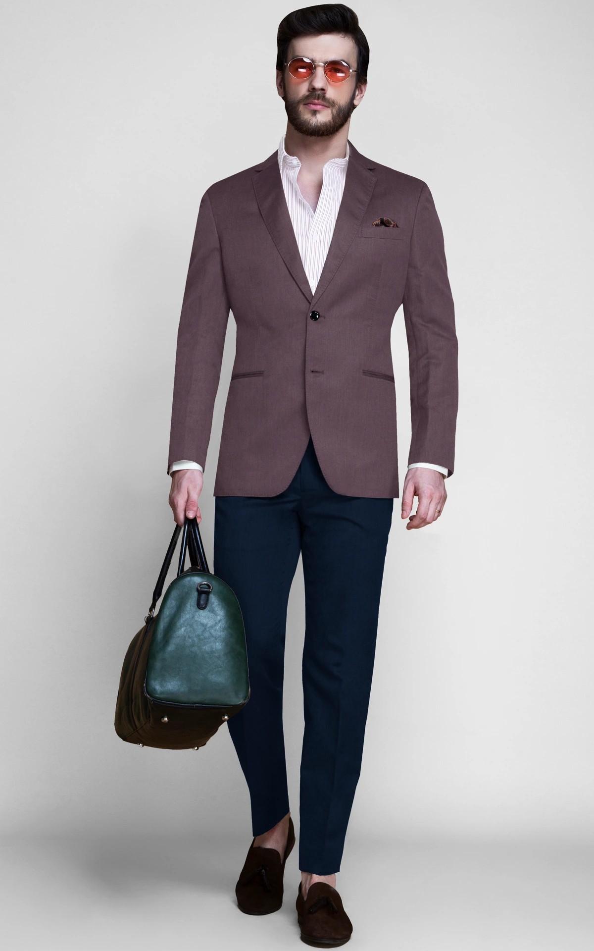 Earthy Purple Linen Blazer