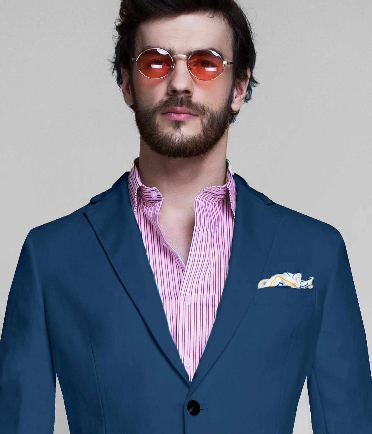 Dusty Blue Linen Blazer-1