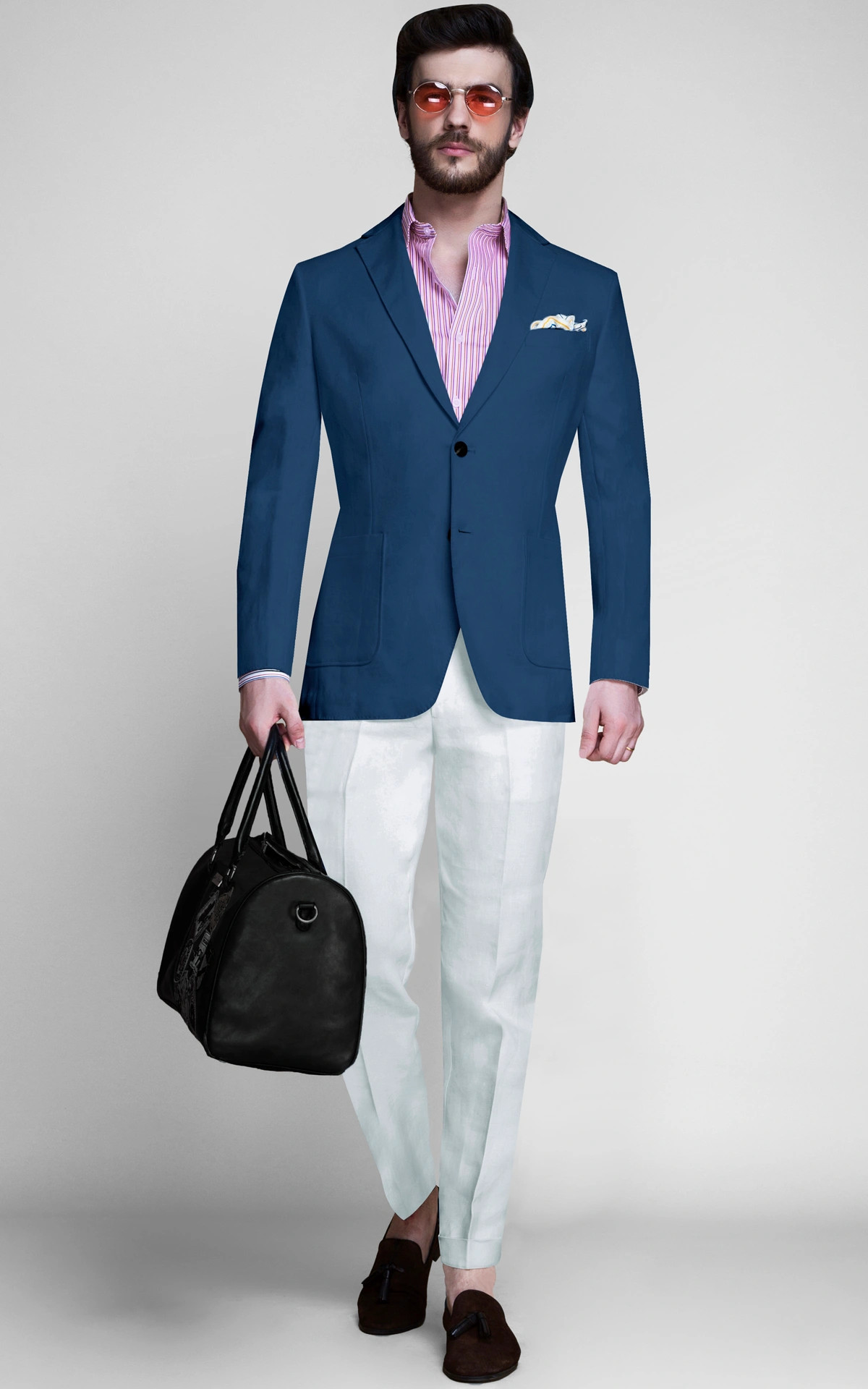 Dusty Blue Linen Blazer