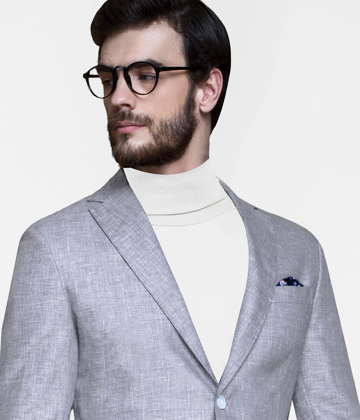 Malibu Grey Linen Blazer-1