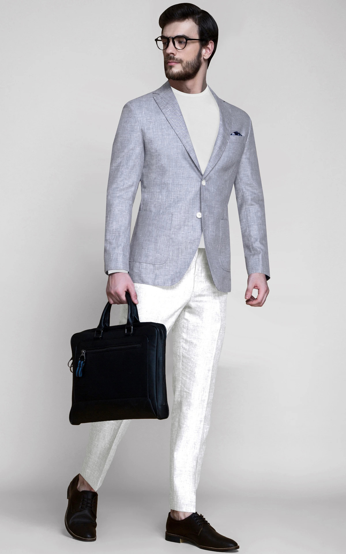 Malibu Grey Linen Blazer