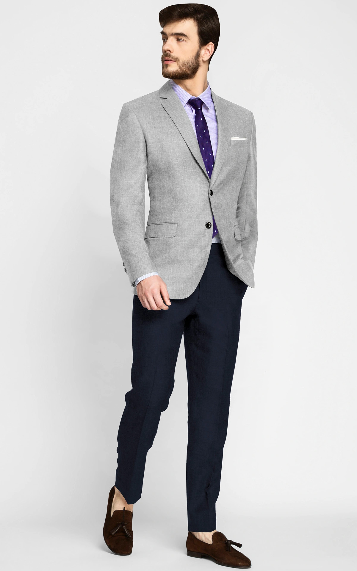Light Grey Sharkskin Blazer
