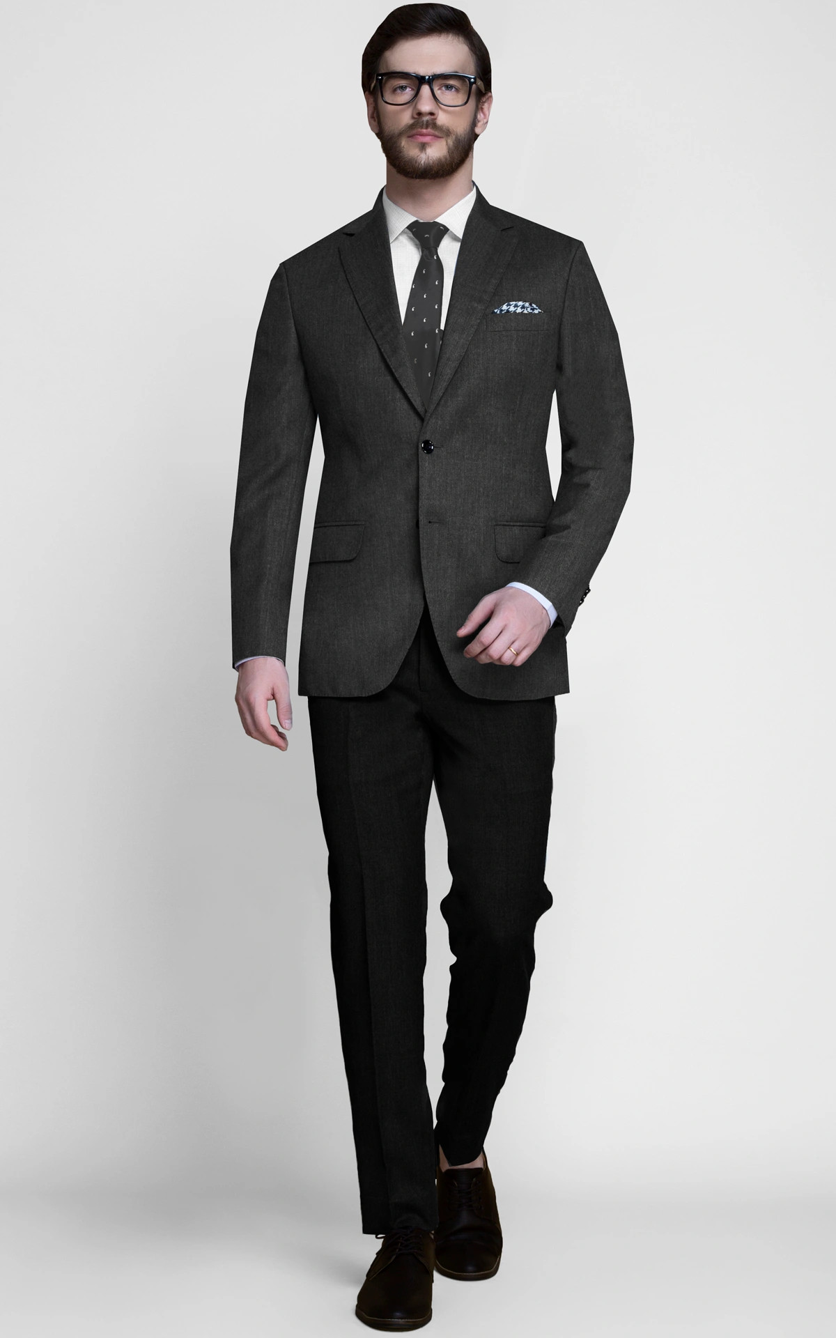 Charcoal Herringbone Custom Blazer
