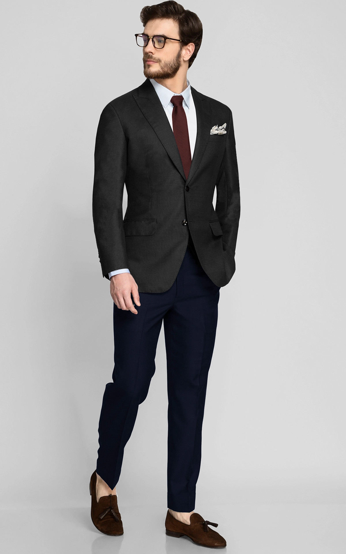 Tribeca Charcoal Blue Birdseye Blazer