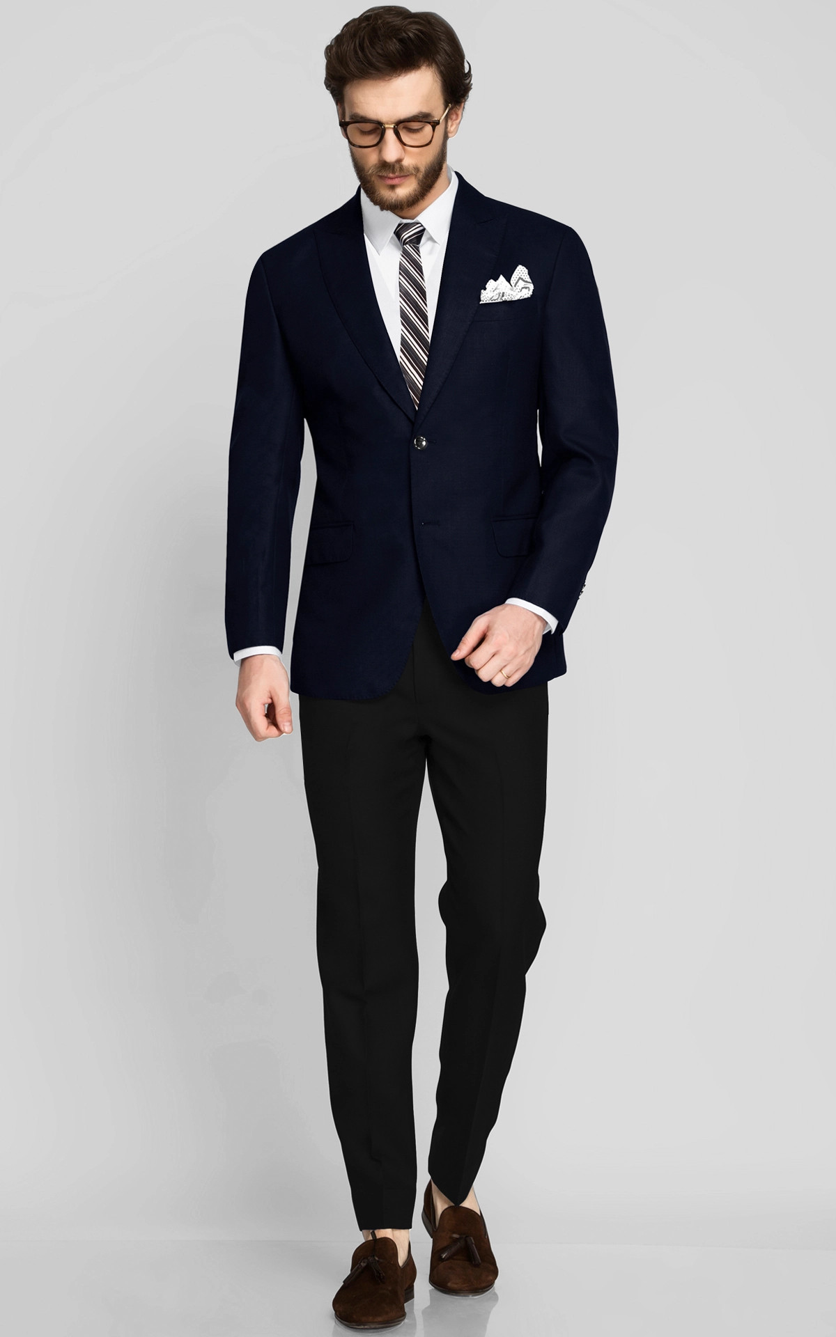 Hayes Navy Blue Birdseye Blazer