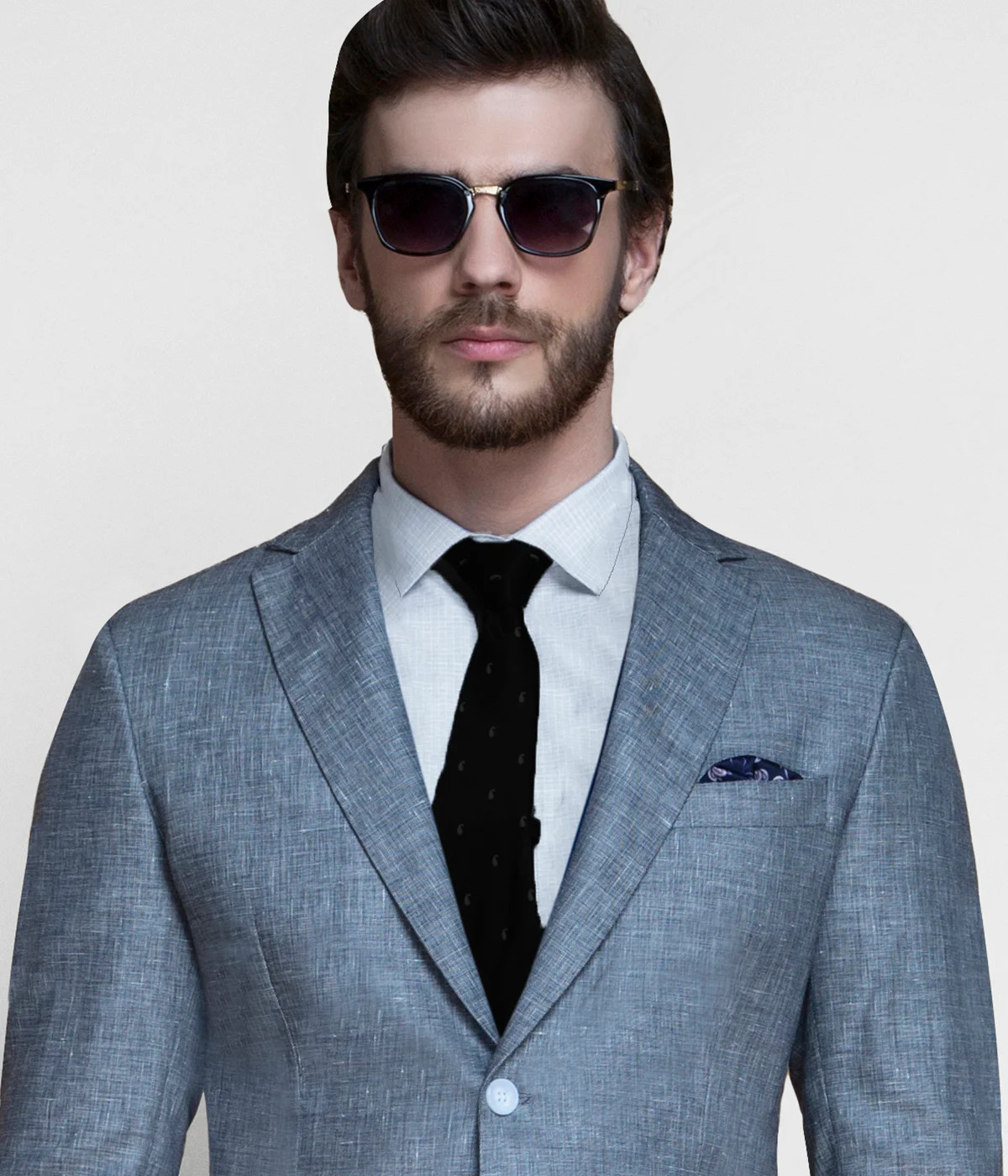 Viennese Grey Linen Blazer-1