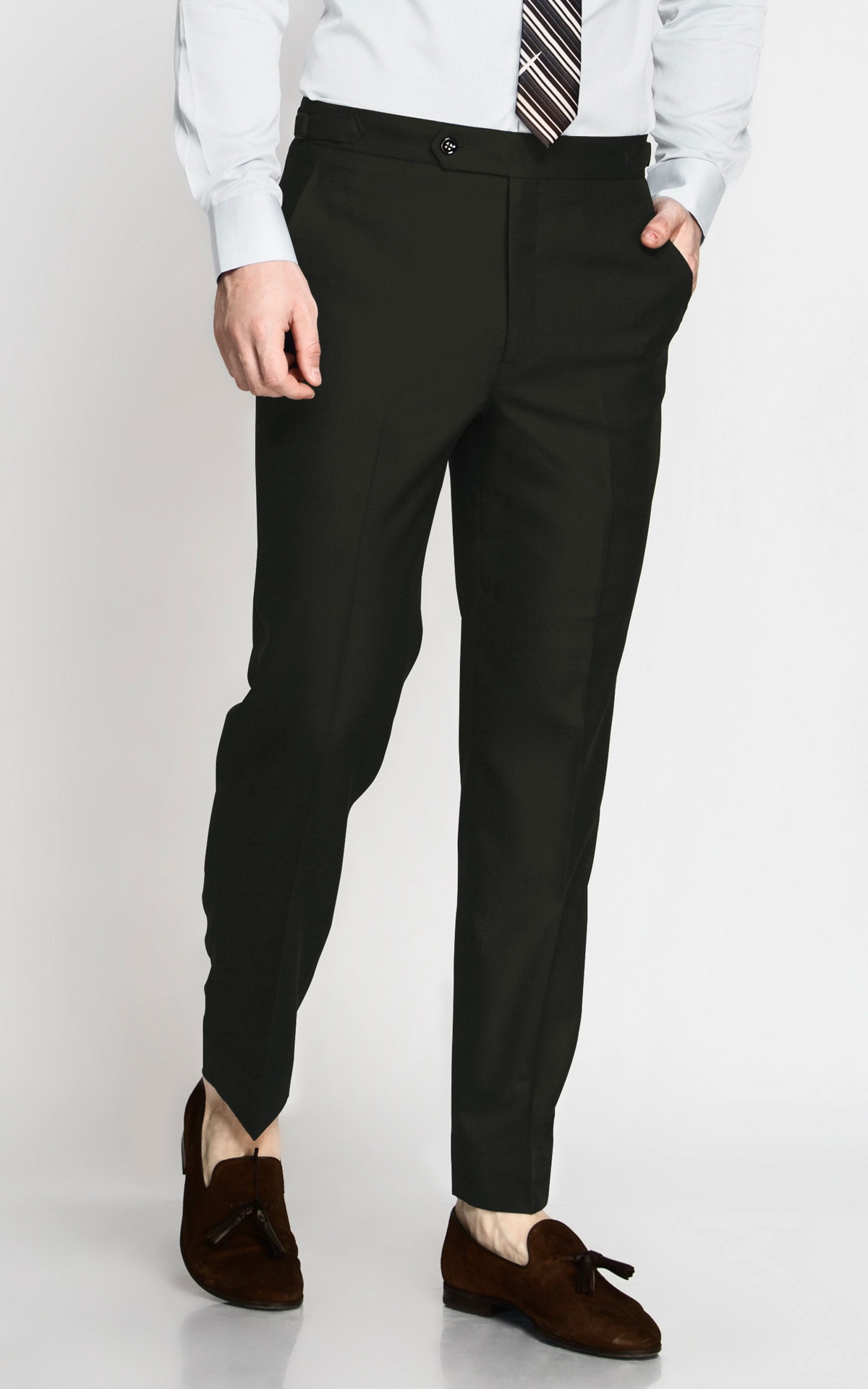 Ankle-Length Pants Men Stretch Business Classic Straigh Casual Formal  Trousers | eBay