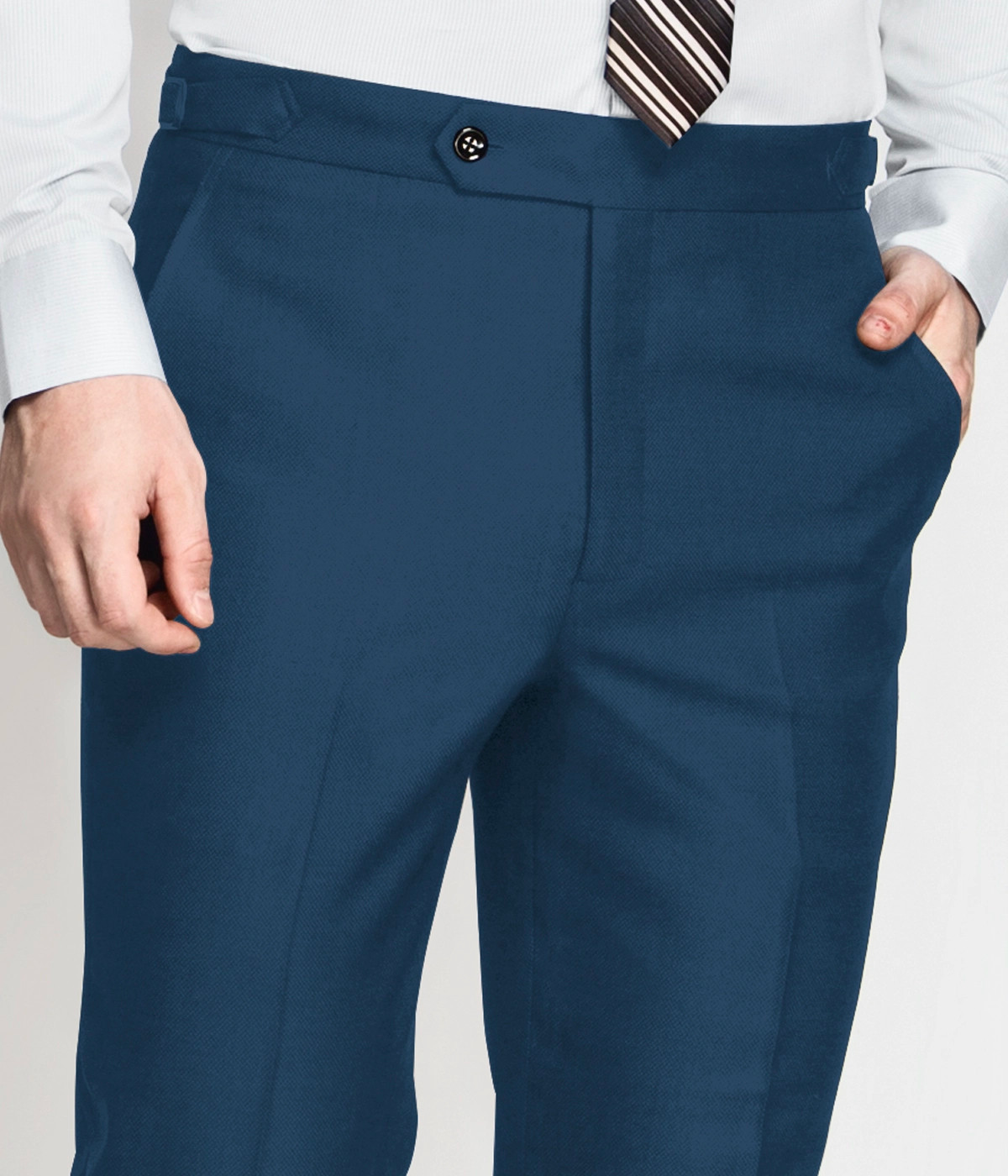 Misty Blue Wool Pants-1