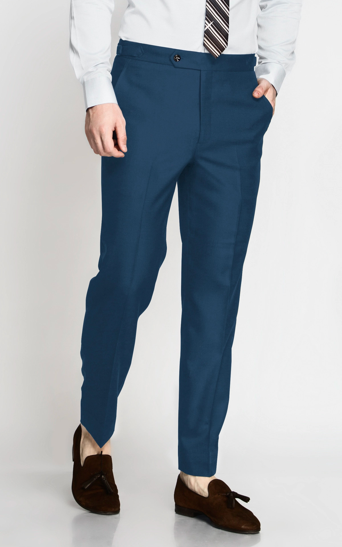 Misty Blue Wool Pants