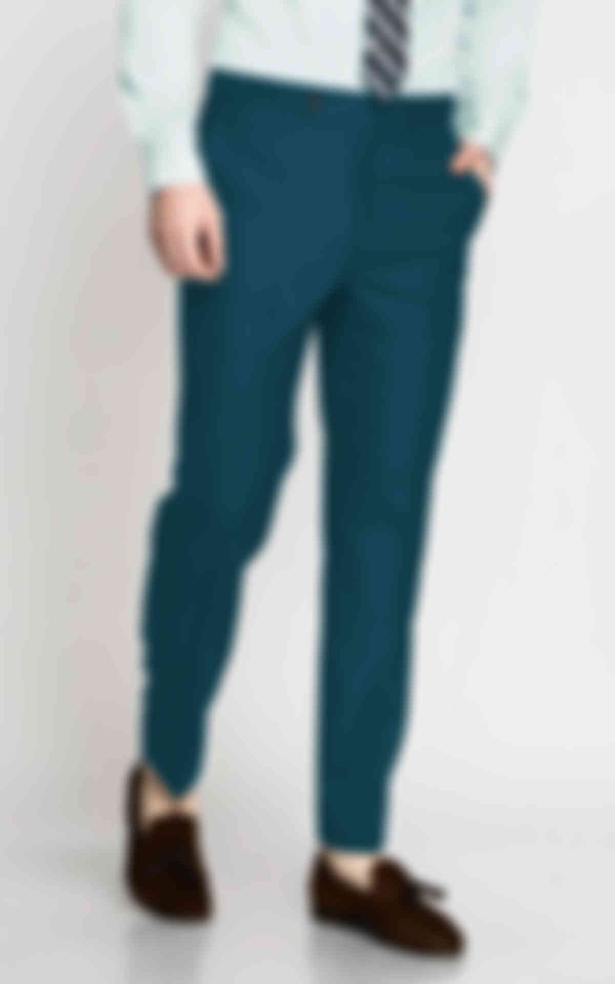 Bright Teal Wool Pants