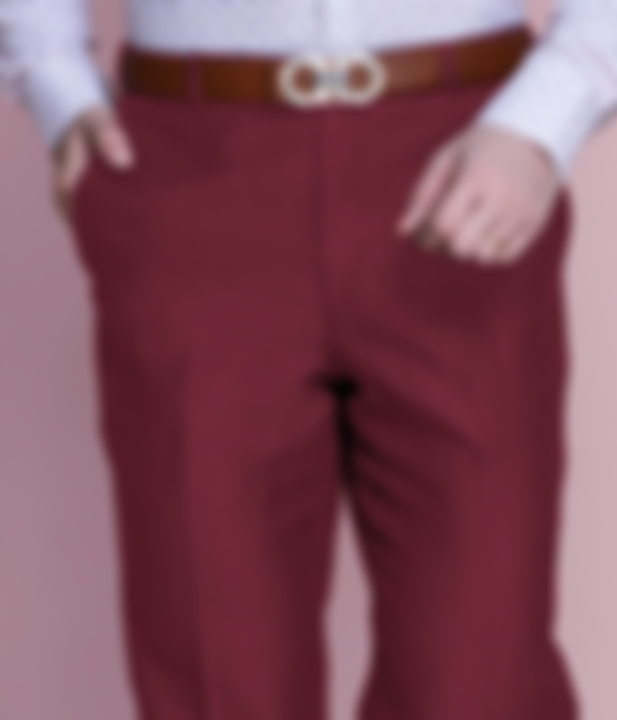 Burgundy Summer Linen Pants-1