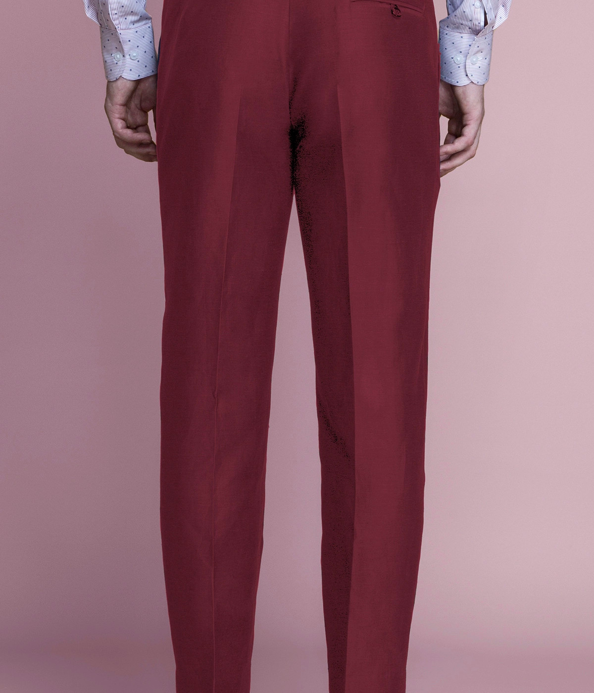 Burgundy Summer Linen Pants- view-1