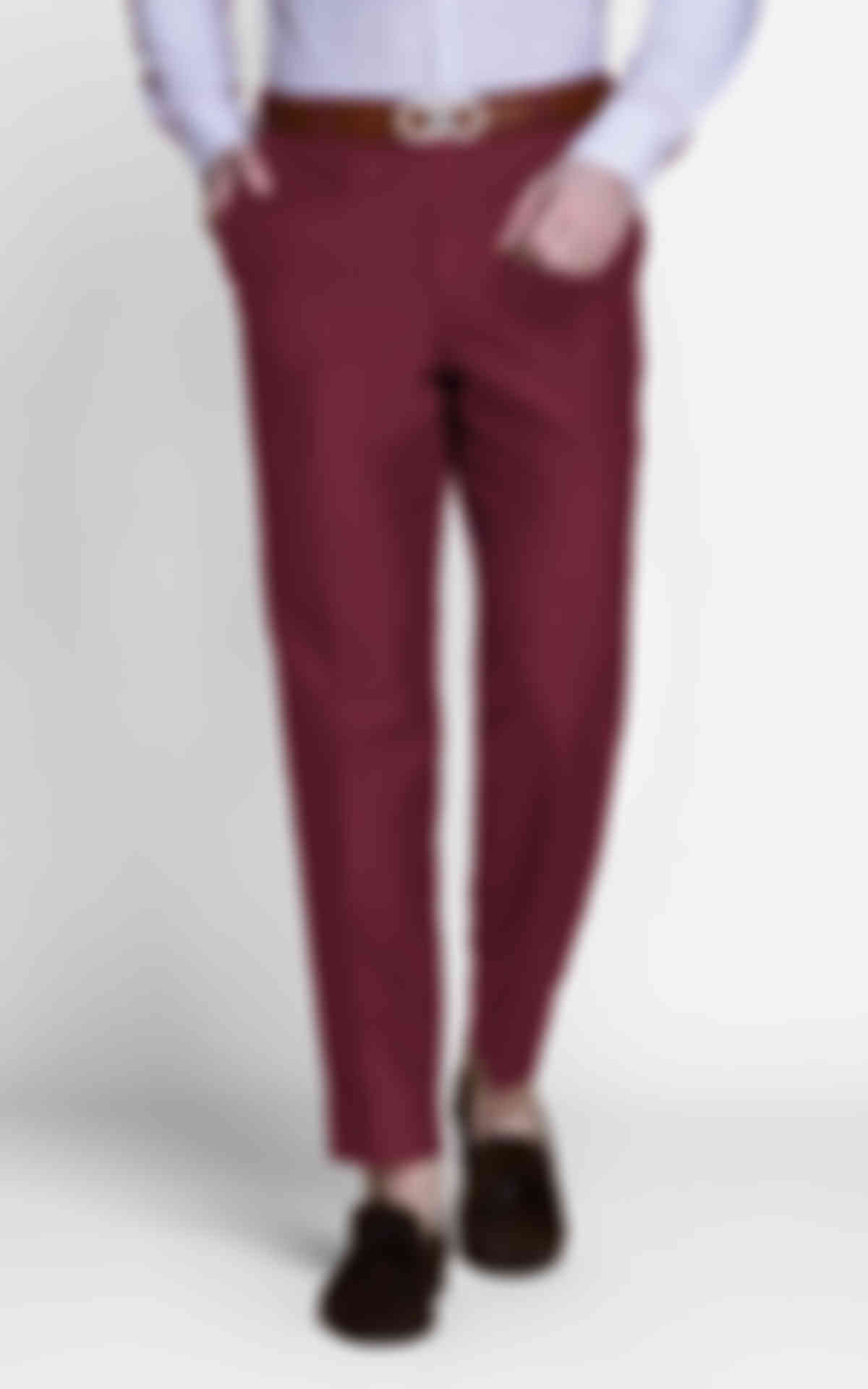 Burgundy Summer Linen Pants