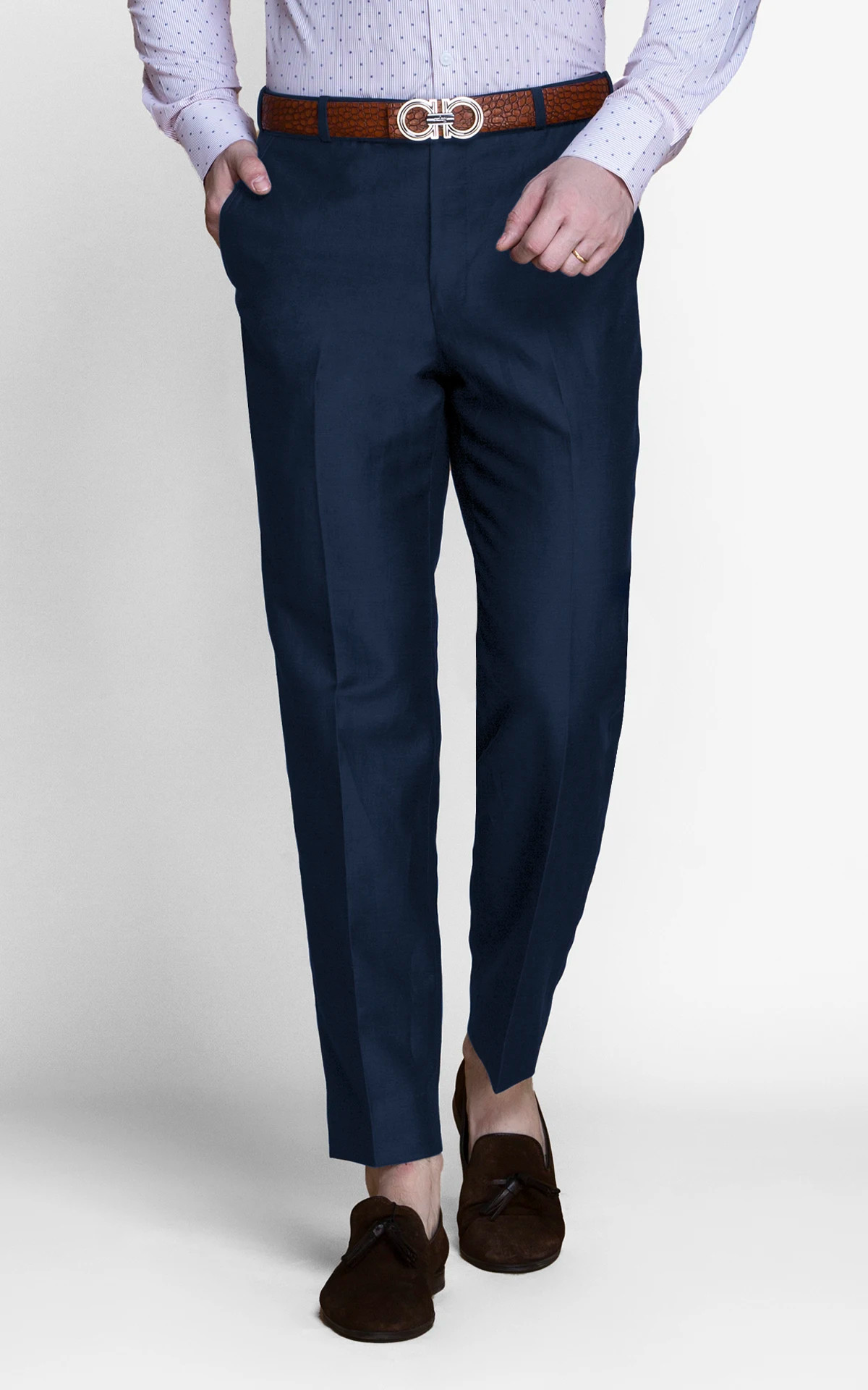 Harbor Blue Linen Pants