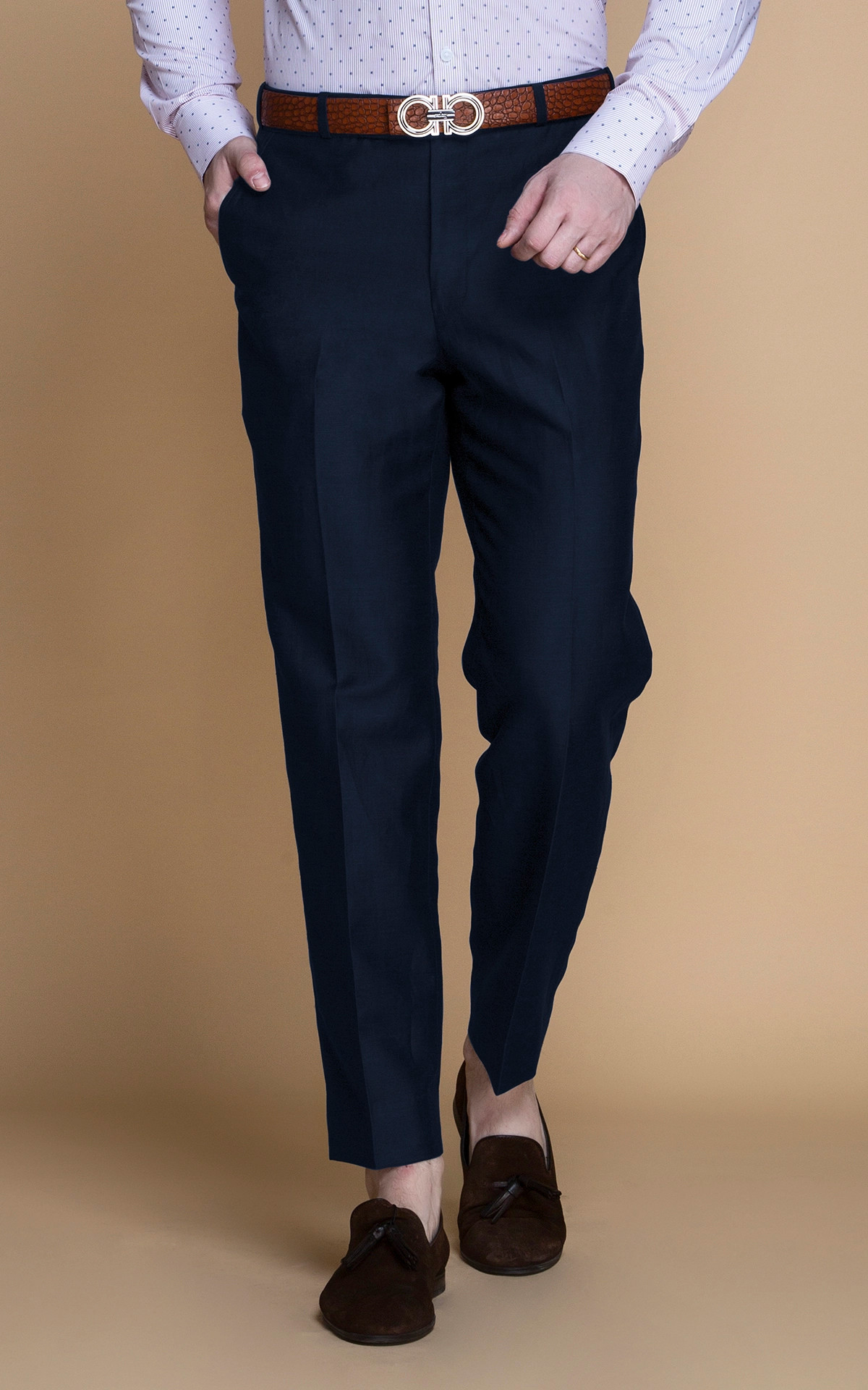 Presidential Navy Linen Pants - Hangrr