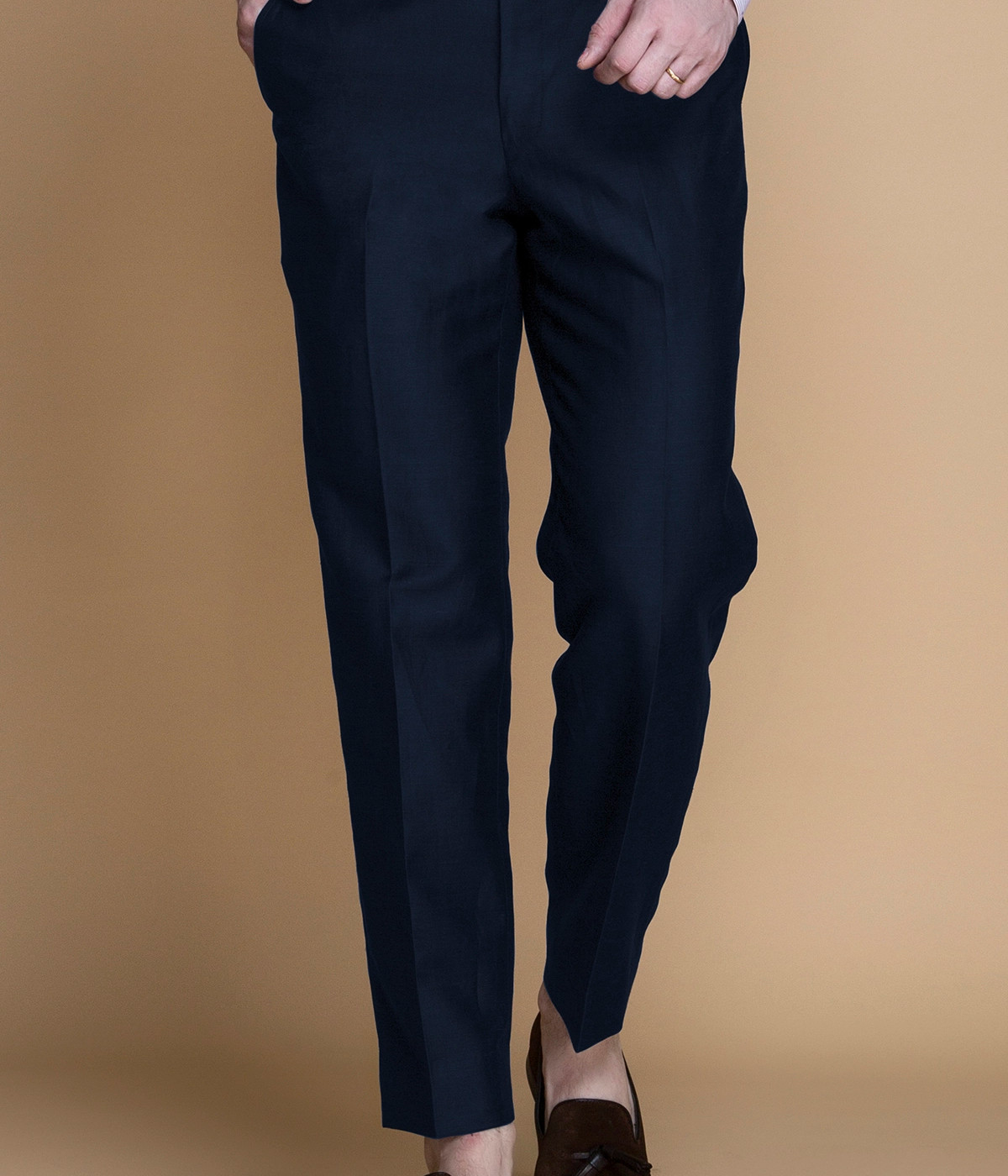 Presidential Navy Linen Pants- view-2