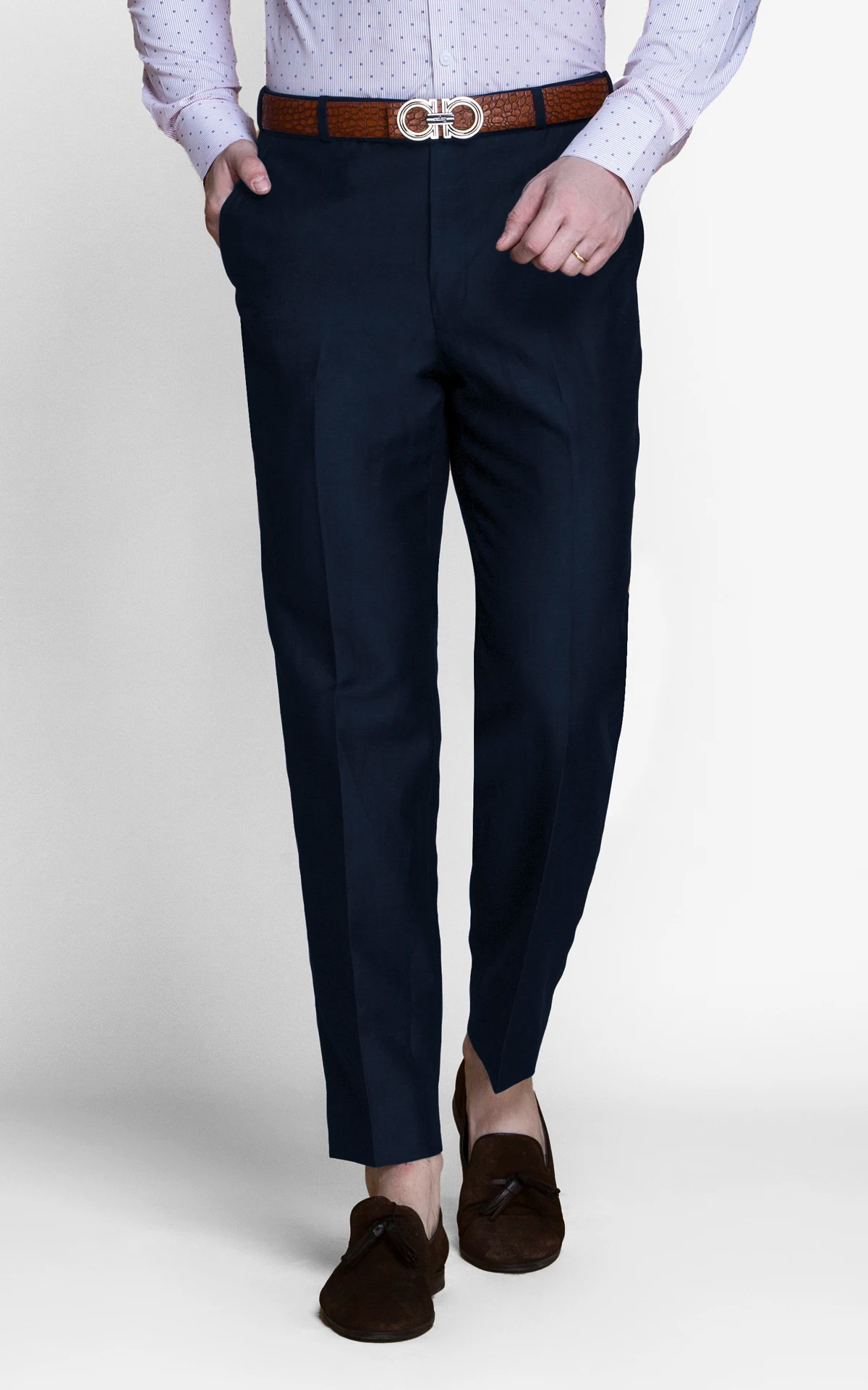Presidential Navy Linen Pants