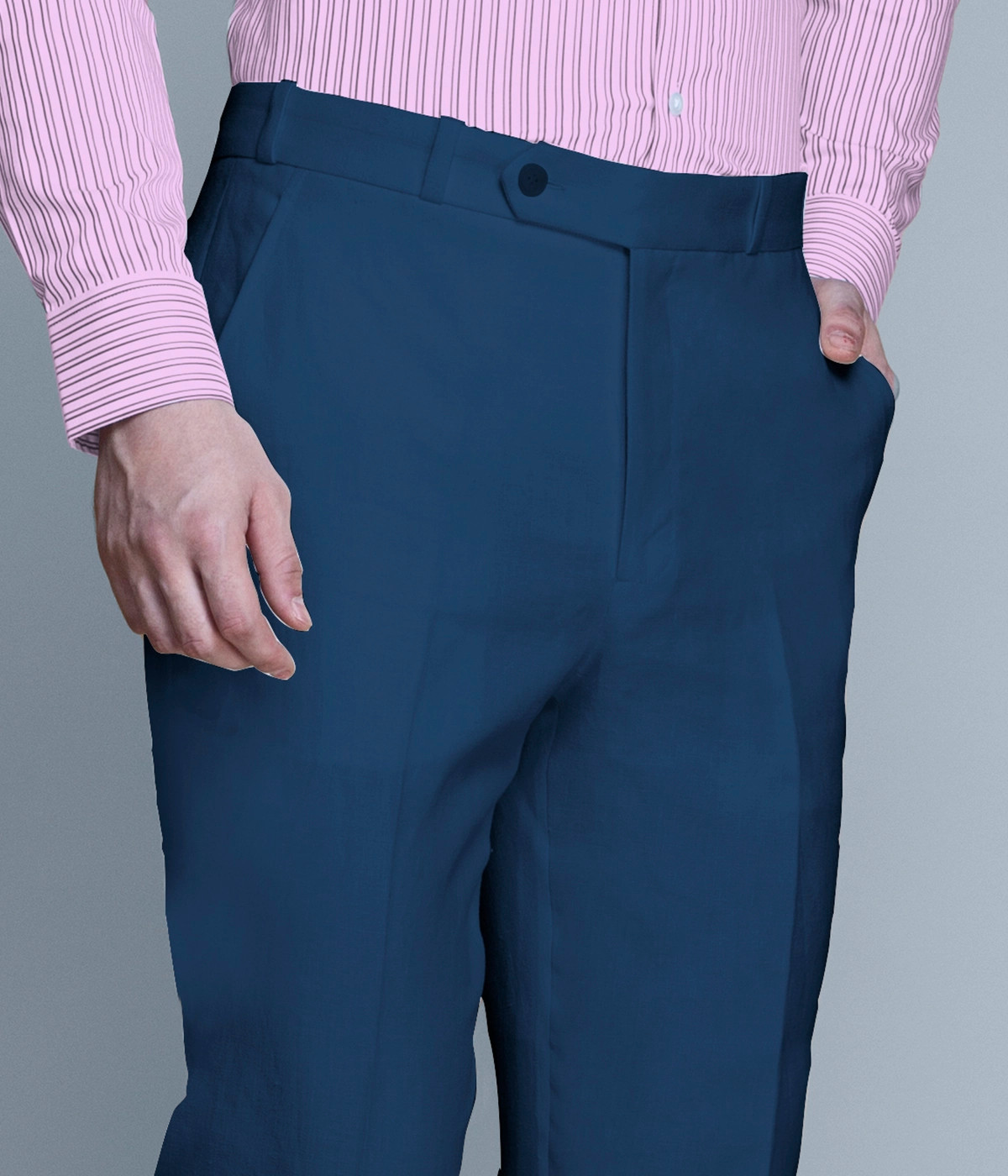 Dusty Blue Linen Pants-1