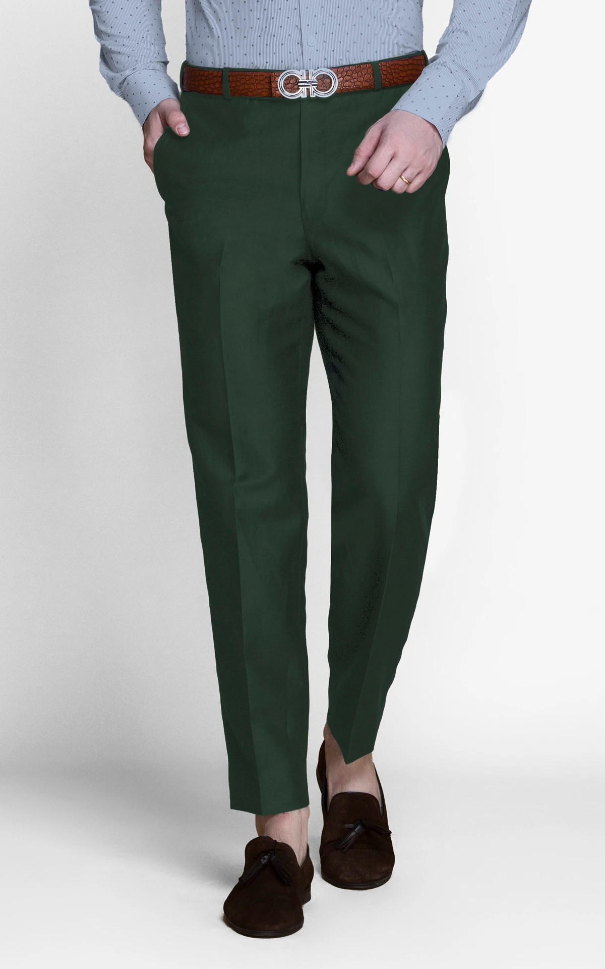 Forest Green Linen Pants