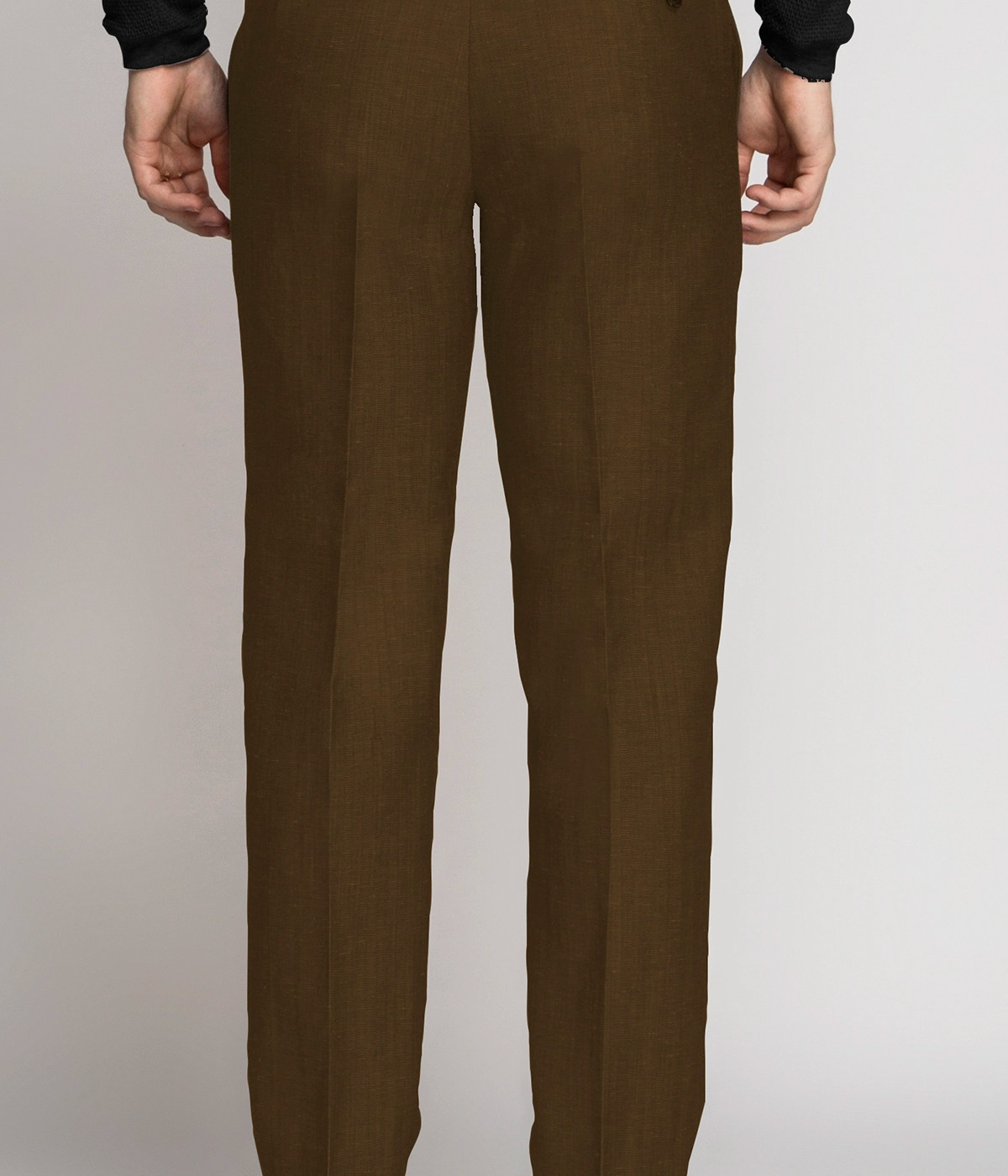 Khaki Brown Linen Pants- view-1