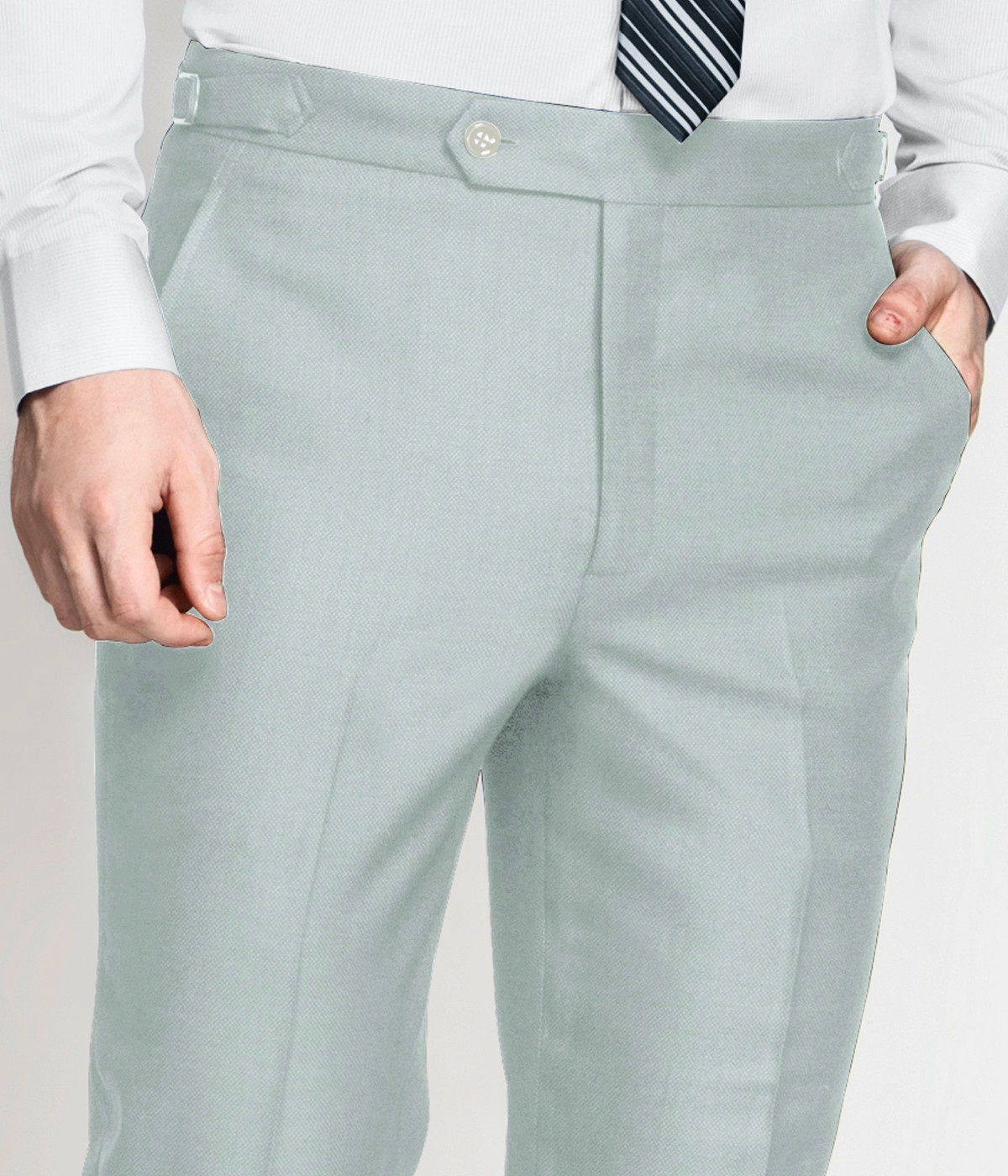 Nordic Pastel Mint Wool Pants-1
