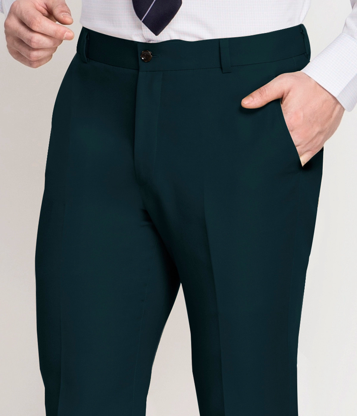 Aspen Teal Green Cotton Pants - A.i. Perfect Fits