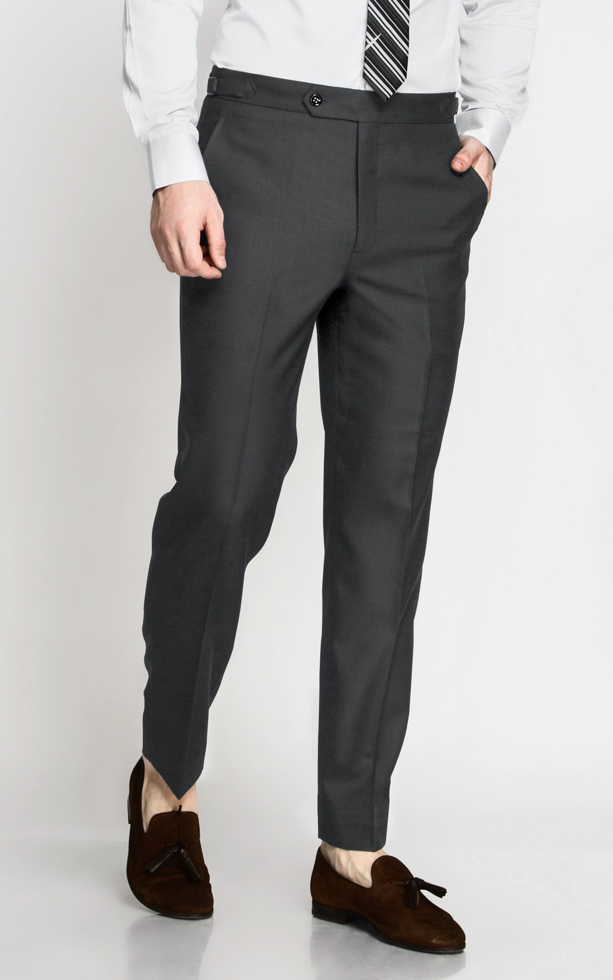 Charcoal Merino Wool Flat Front Trouser – Favourbrook