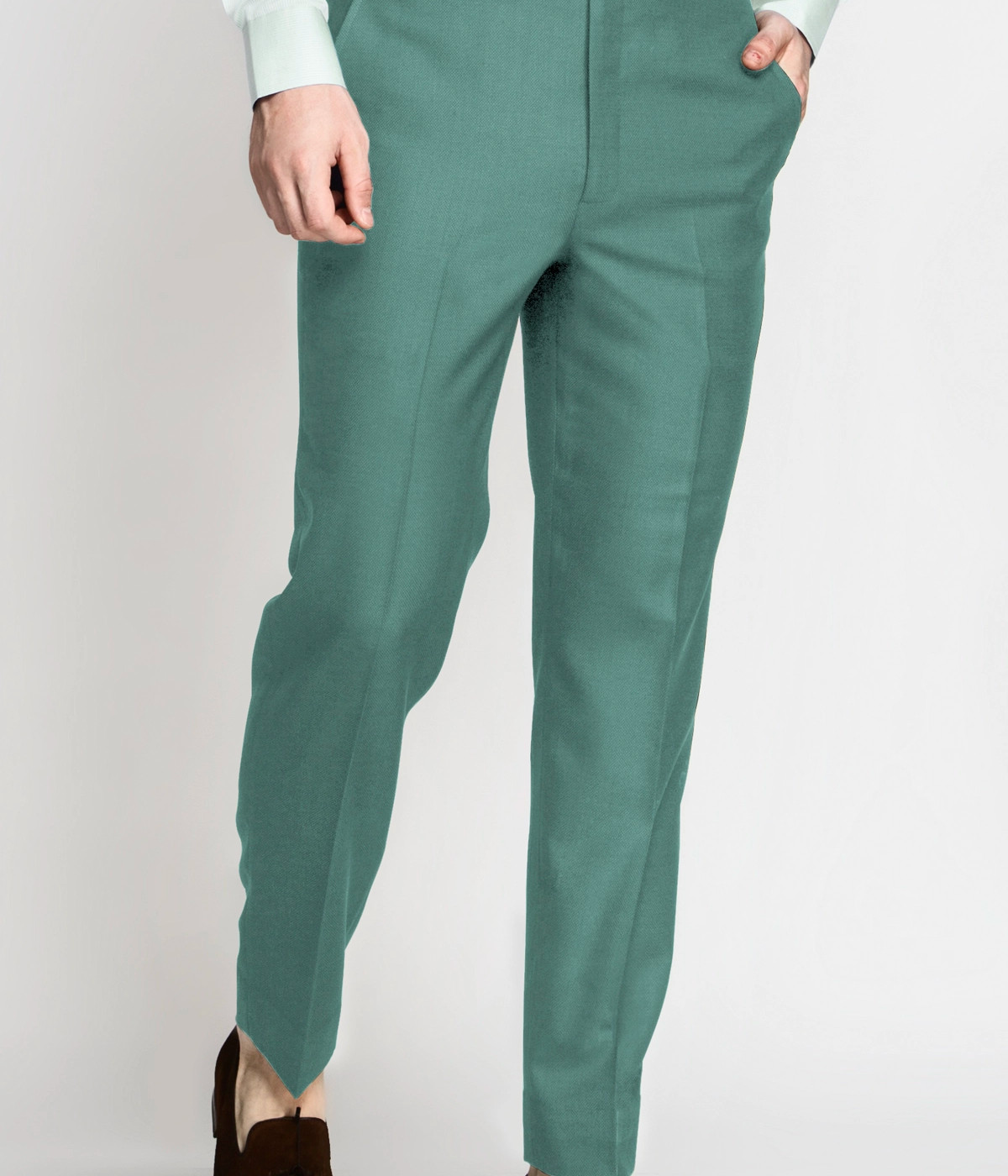 Sage Mint Green Wool Pants- view-2
