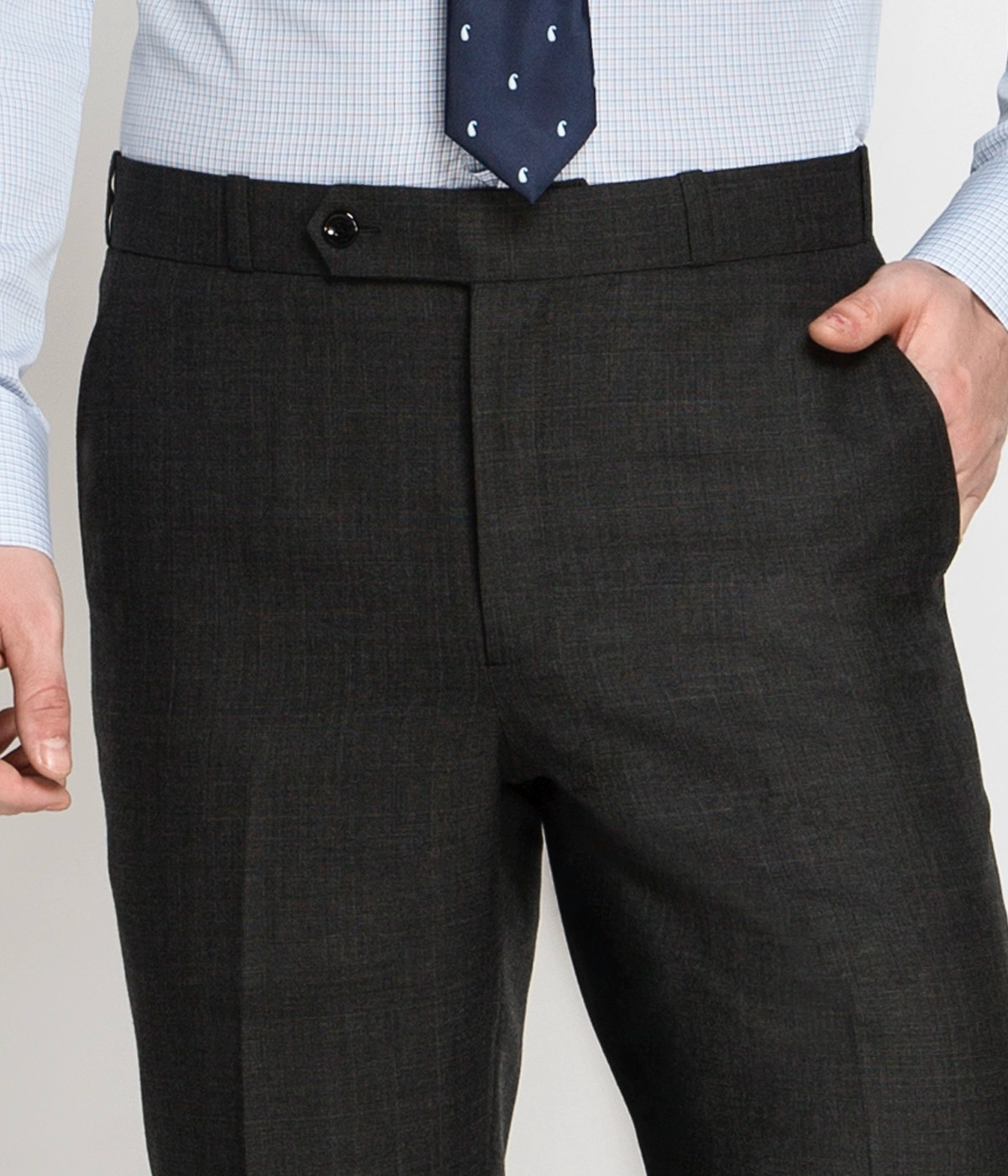 Milano Charcoal Grey Checks Pants-1