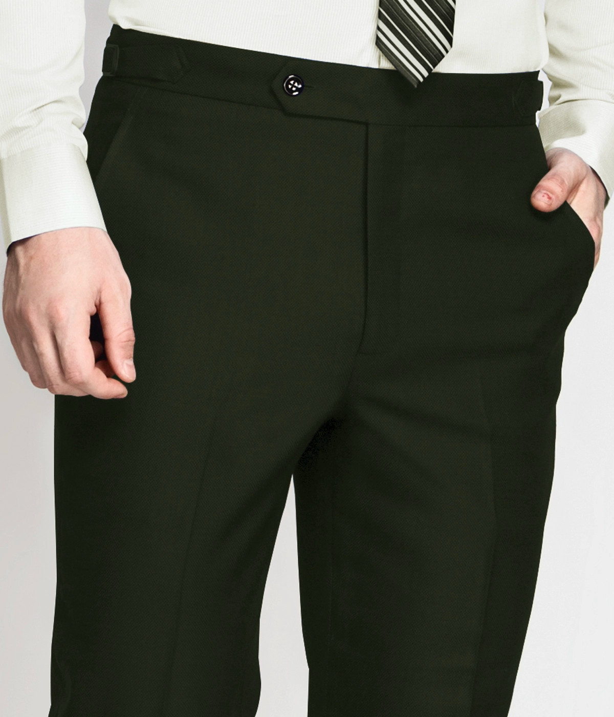 Wyoming Forest Green Wool Pants-1