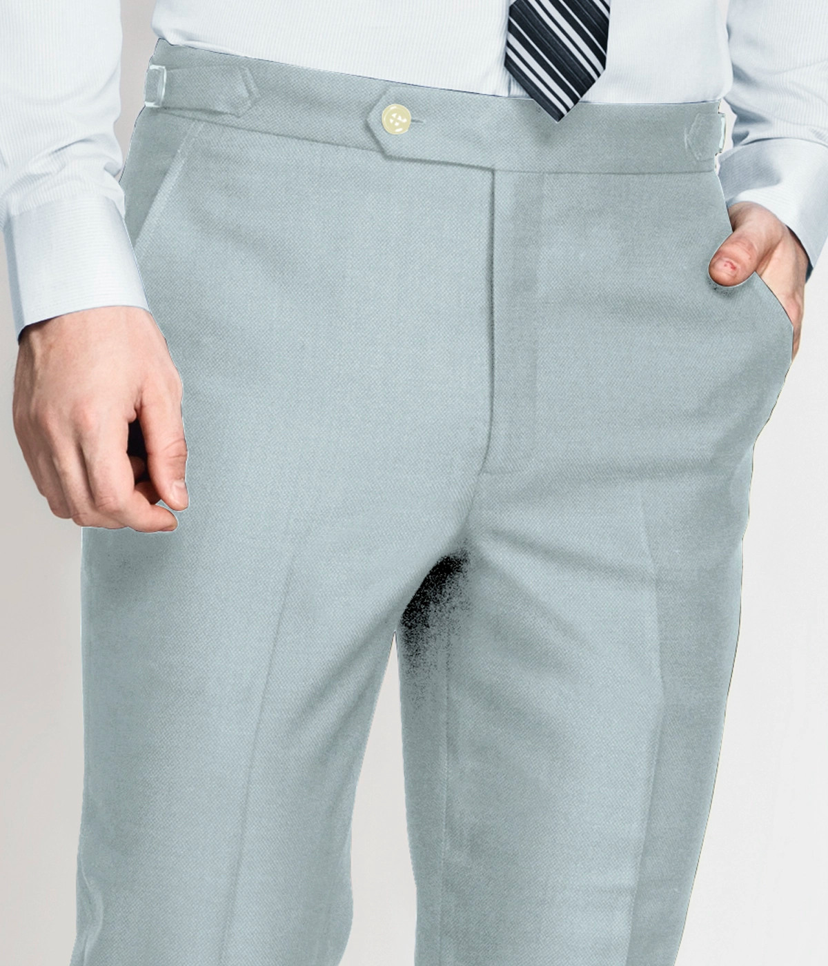 Sky Blue Stretch Wool Pants - A.i. Perfect Fits