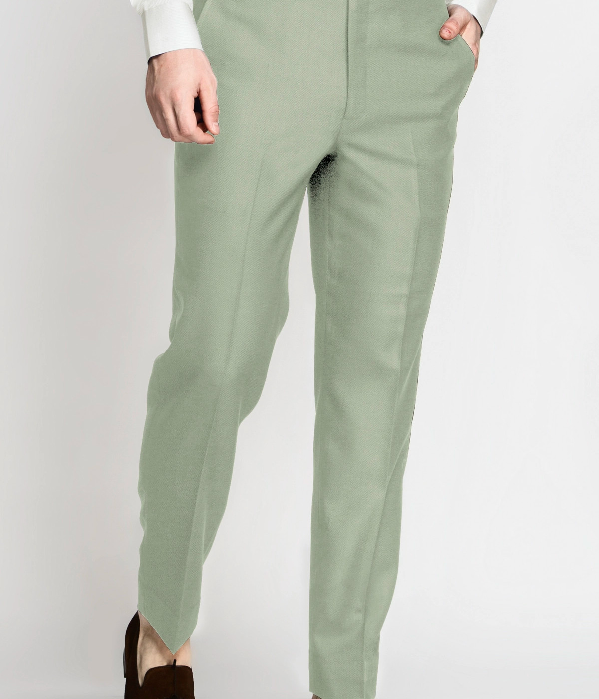 Dusty Sage Stretch Wool Pants- view-2