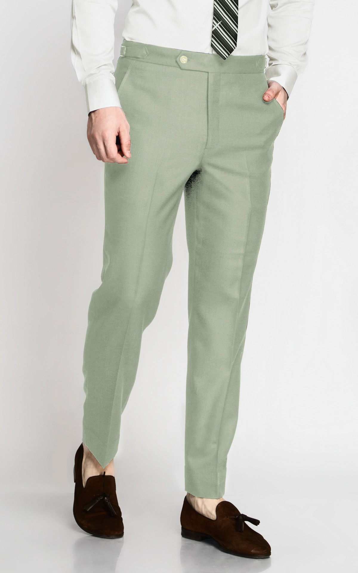 Dusty Sage Stretch Wool Pants