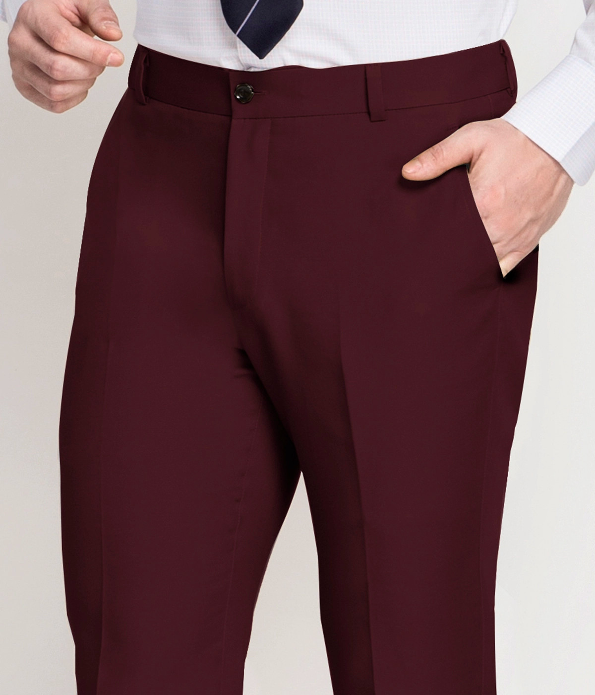 San Diego Burgundy Cotton Pants-1