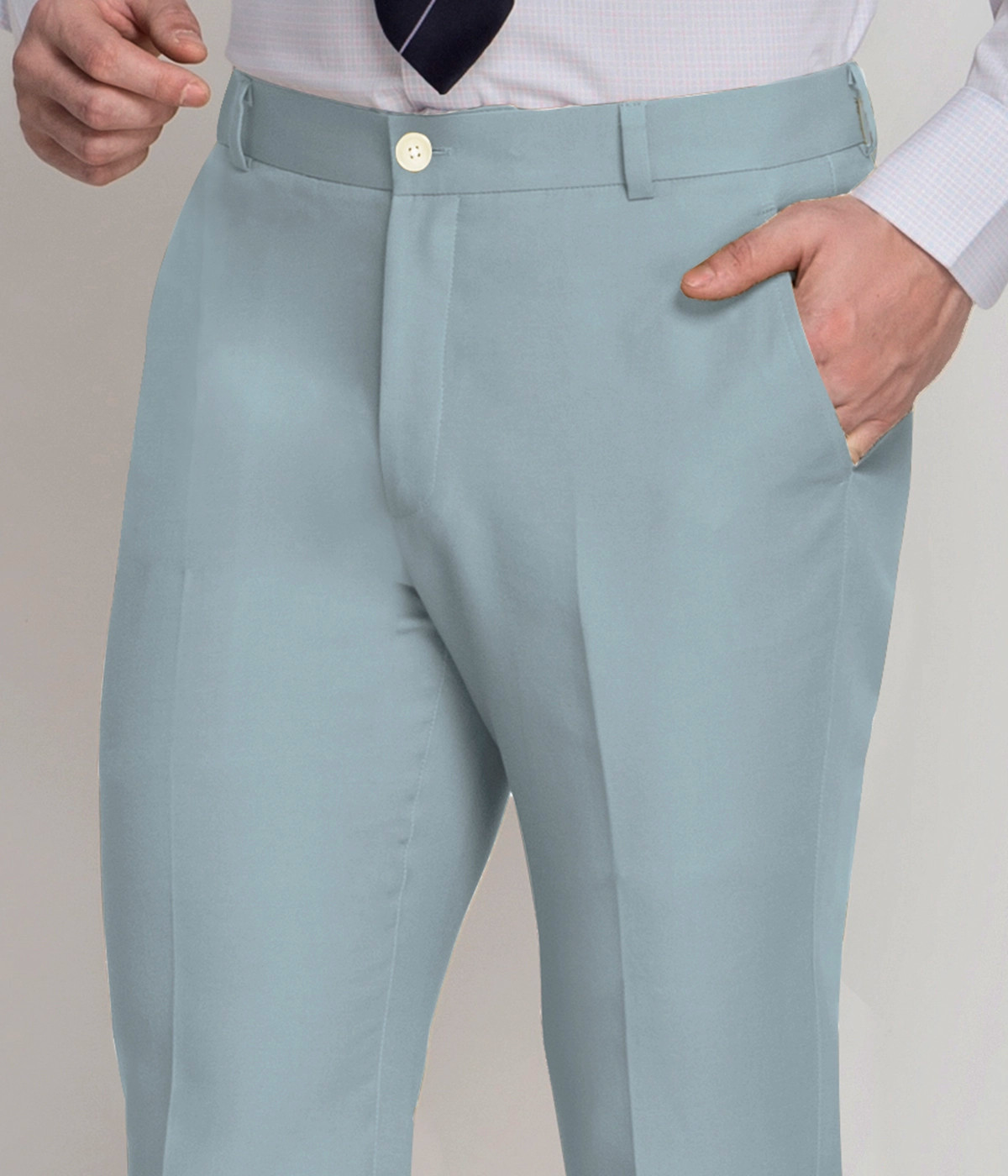 Slim Fit Light Blue Trousers | Buy Online at Moss