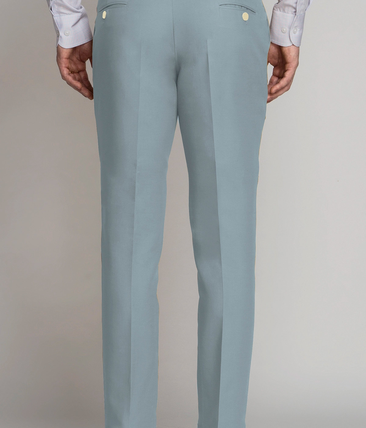 Bluish Grey Cotton Pants- view-1